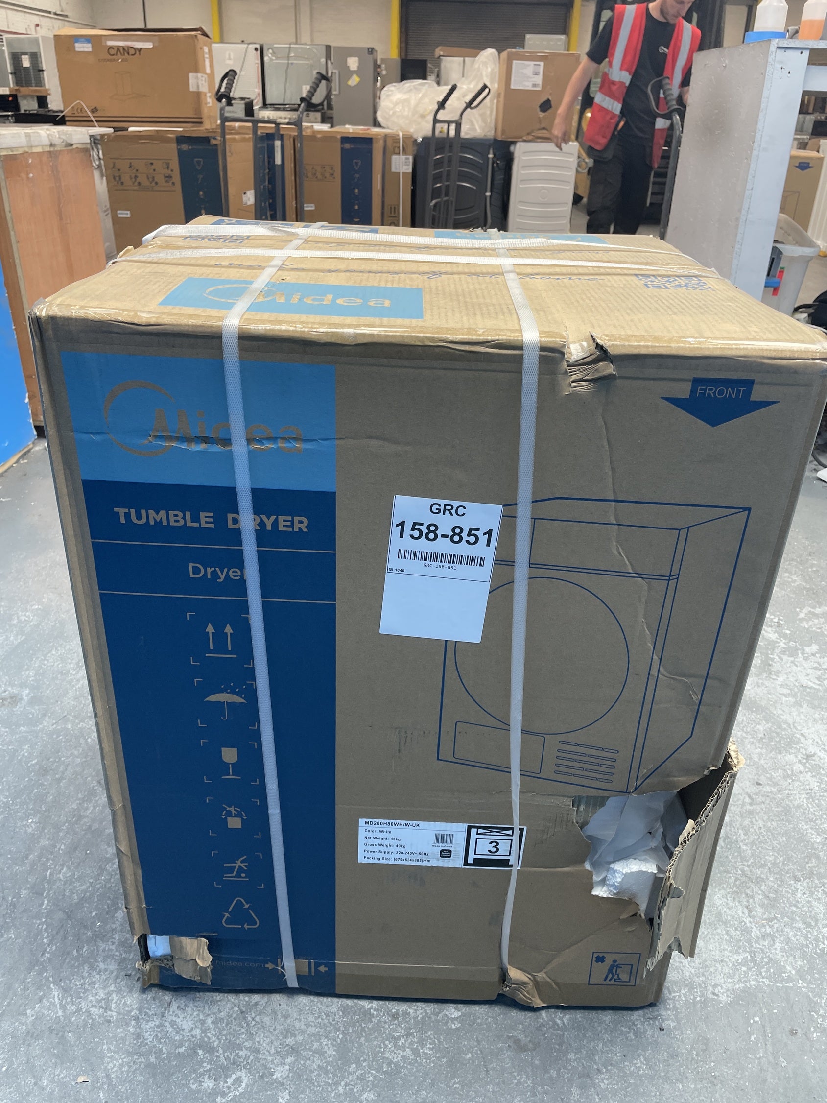 #GRC-158-851 - Midea MD200H80WB/W-UK 8kg Smart Sensor Heat Pump Tumble Dryer
