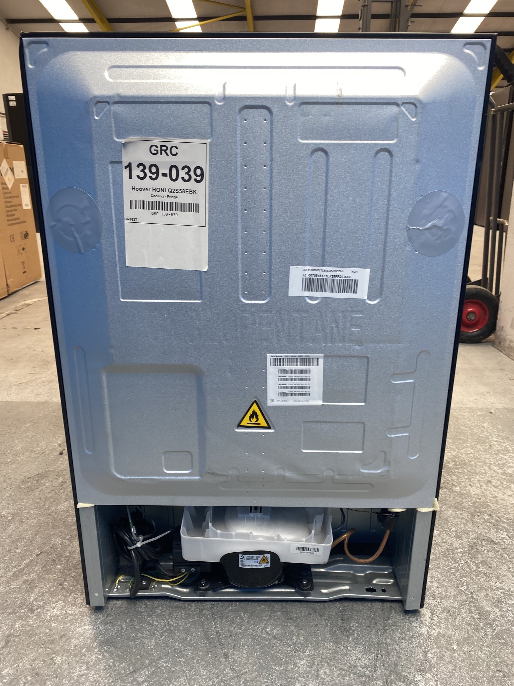 #GRC-139-039 - Hoover HONLQ2S58EBK H-FRIDGE 300 Mini Undercounter Fridge
