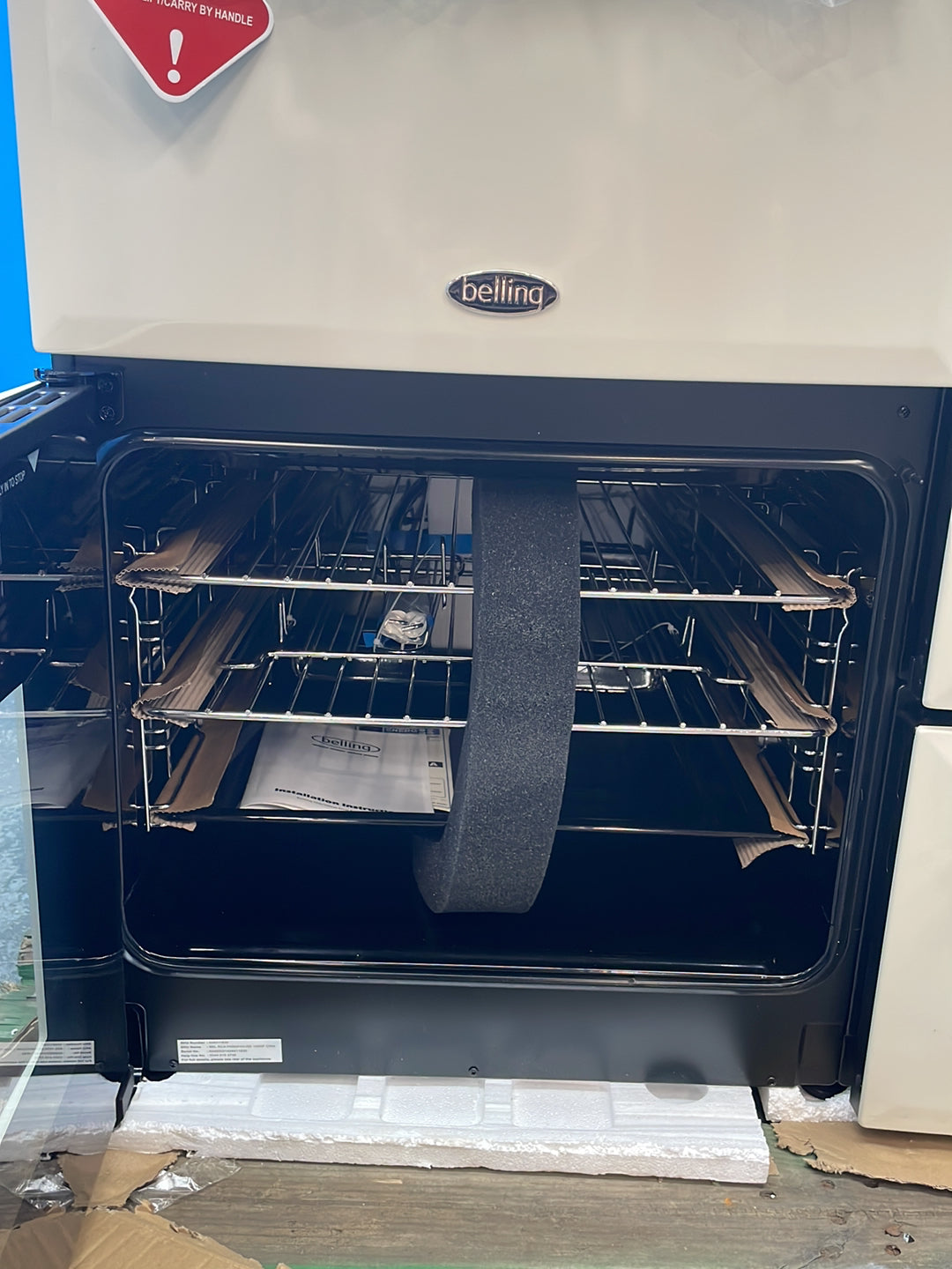 #GRC-164-335 - Belling Farmhouse 100cm Dual Fuel Range Cooker – 157L, AirFry, Cream