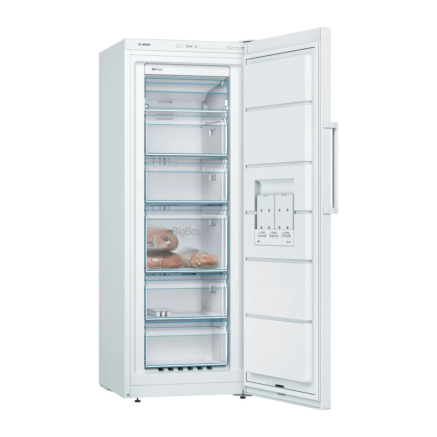 Bosch GSN29VWEVG Series 4 Tall Upright Freezer – 200L Capacity, NoFrost, SuperFreezing, BigBox Drawer, White – Renew 2 U