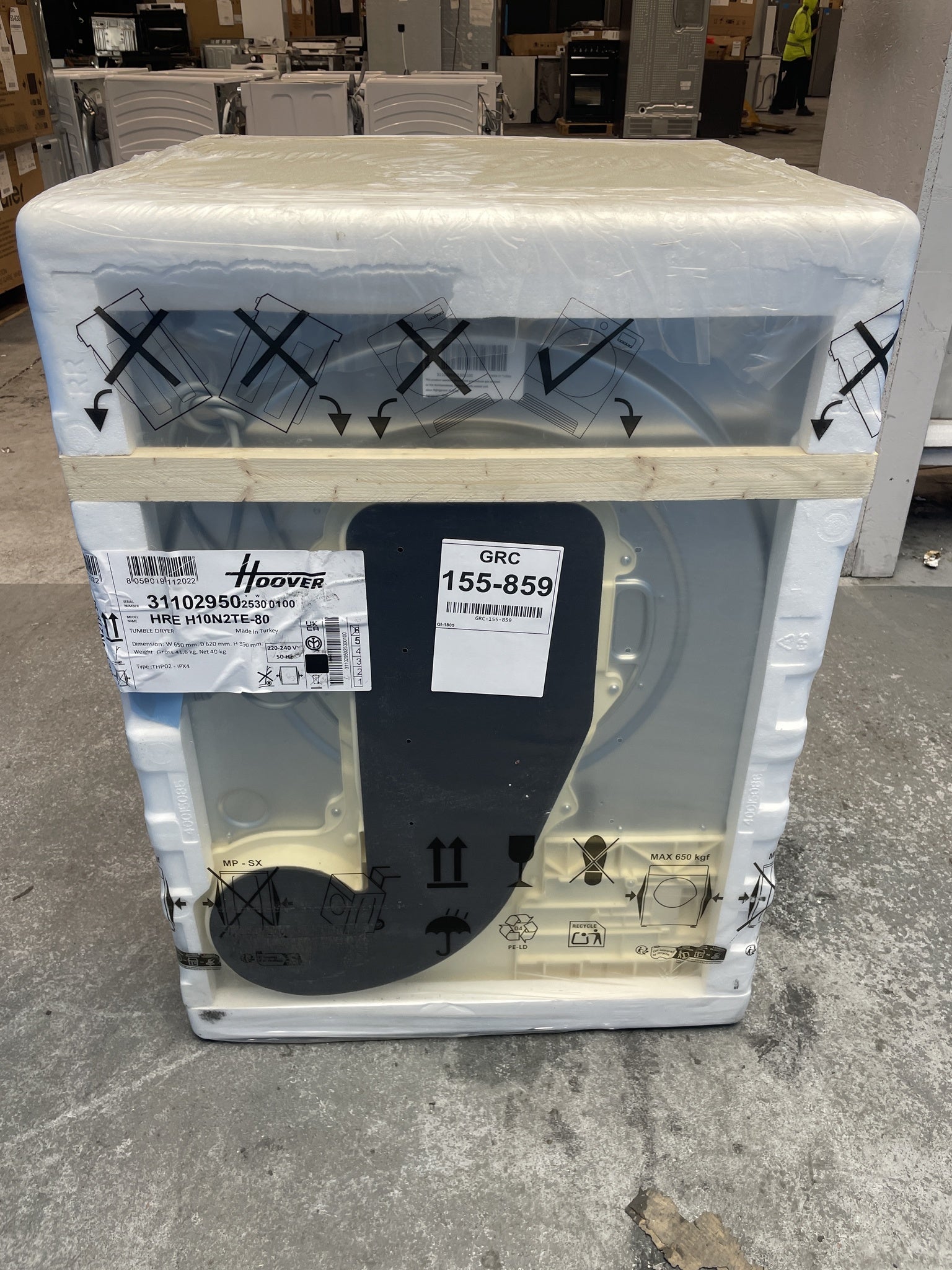 #GRC-155-859 - Hoover HRE H10N2TE-80 10kg Heat Pump Tumble Dryer
