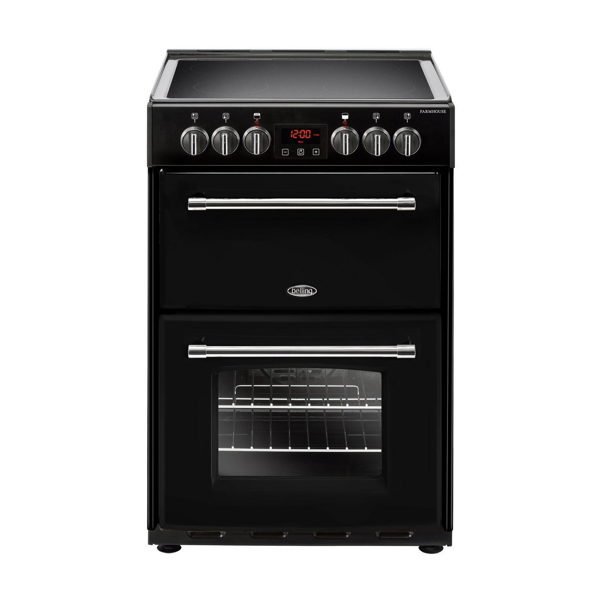 Belling Farmhouse 60E 60cm Electric Range Cooker – 103L Total Capacity, 4 Zone Ceramic Hob, AirFry Function – Renew 2 U