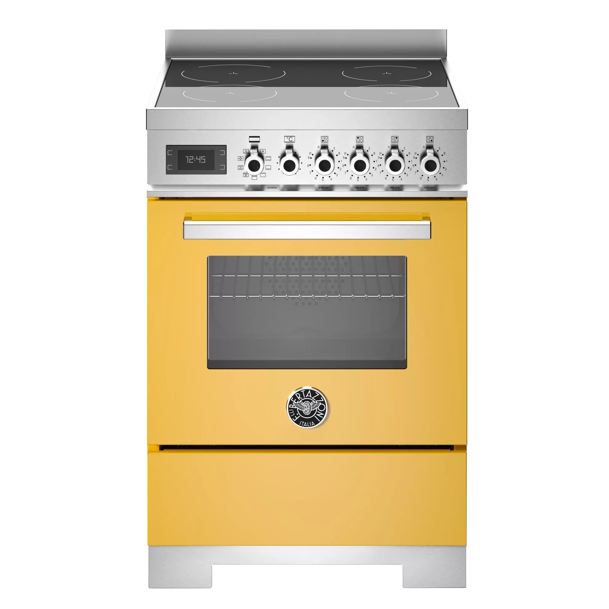 Bertazzoni Professional 60cm Electric Range Cooker – 69L Oven, 4 Zone Induction Hob, Yellow – Renew 2 U