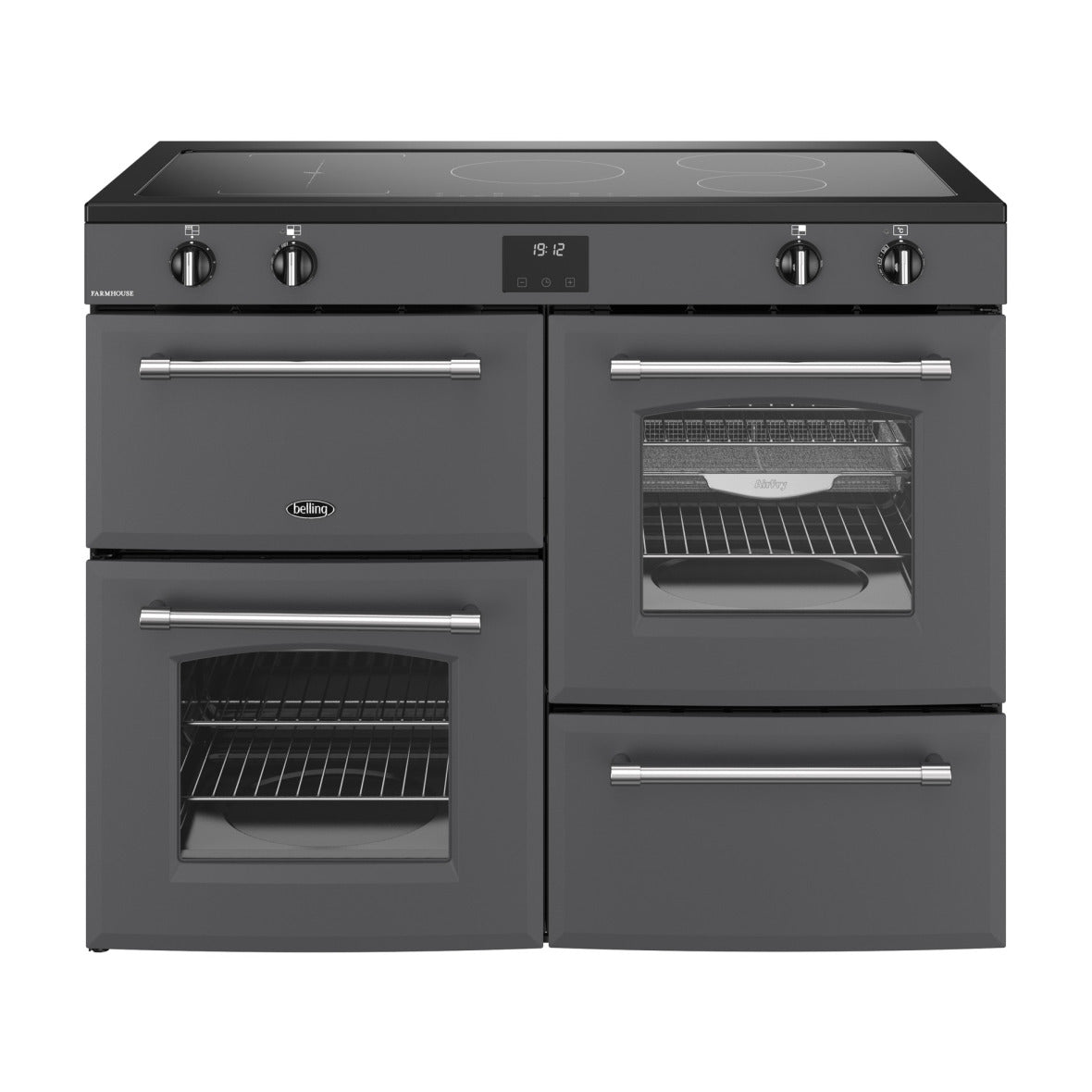 Belling Farmhouse 110Ei 110cm Electric Range Cooker – 5 Zone Induction Hob, AirFry Function, Anthracite – Renew 2 U