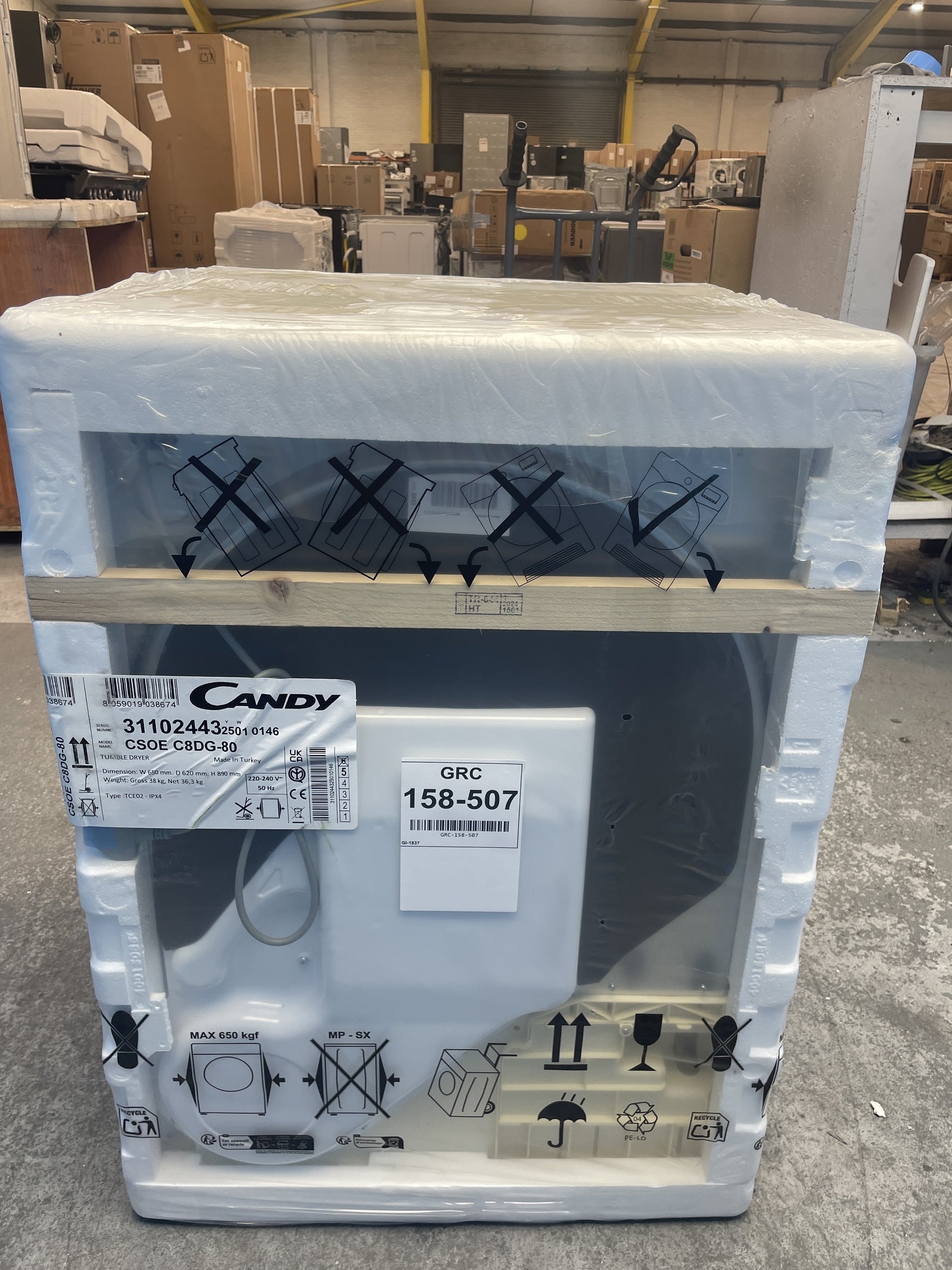 #GRC-158-507 - Candy Smart Pro CSOE C8DG-80 8kg Condenser Tumble Dryer