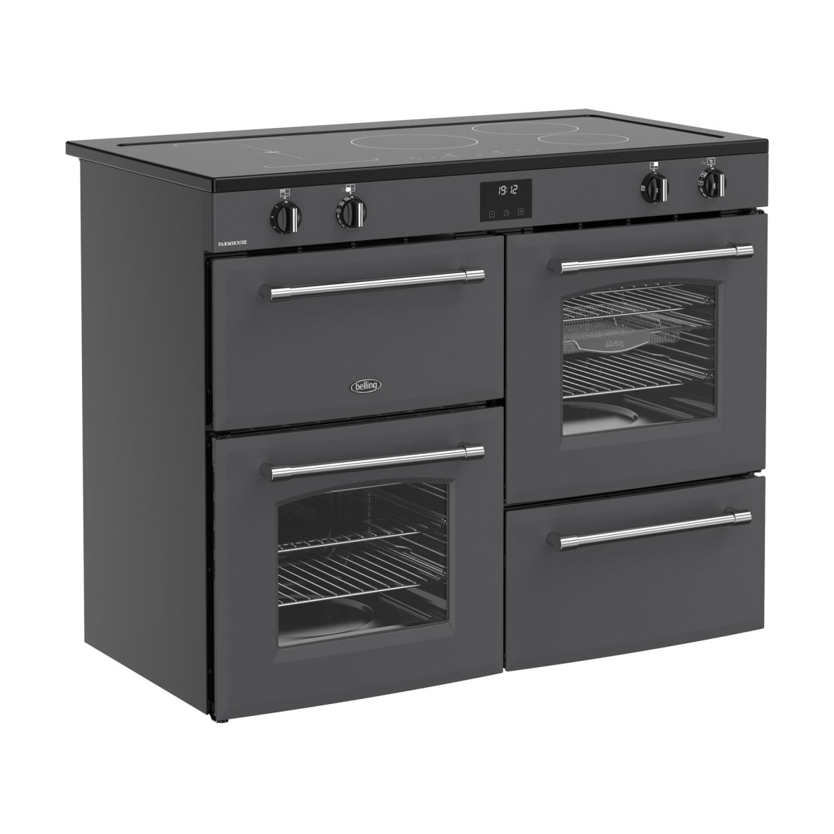 Belling Farmhouse 110Ei 110cm Electric Range Cooker – 5 Zone Induction Hob, AirFry Function, Anthracite – Renew 2 U