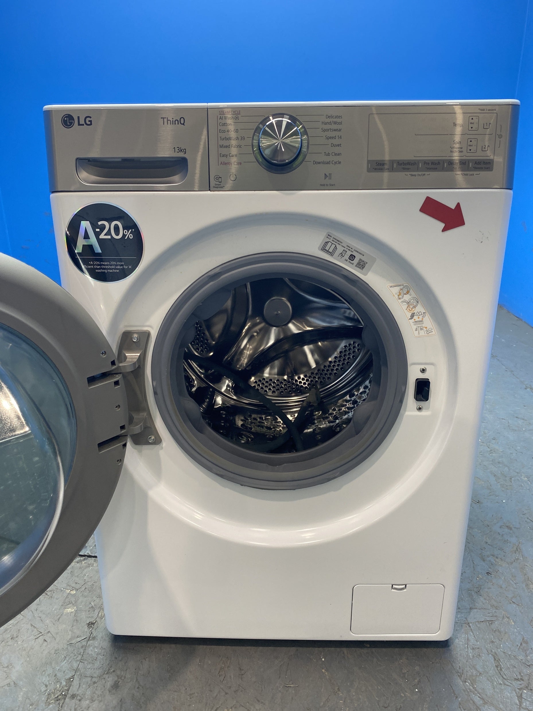 #GRC-157-210 - LG F4Y913WCTA1 13kg 1400 Spin Washing Machine