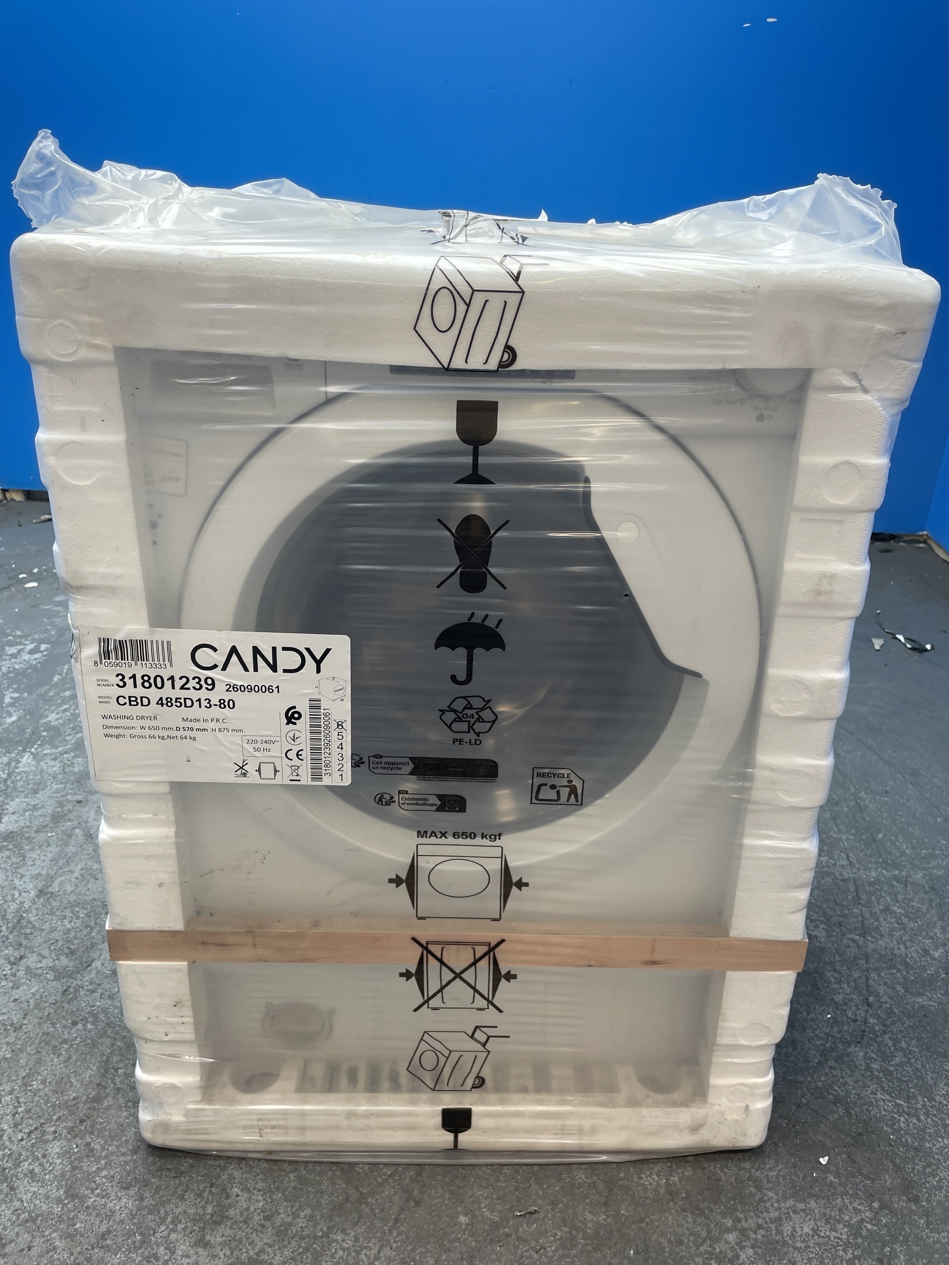 #GRC-159-182 - Candy CBD 485D13/1-80 Integrated 8/5kg 1400rpm Washer Dryer