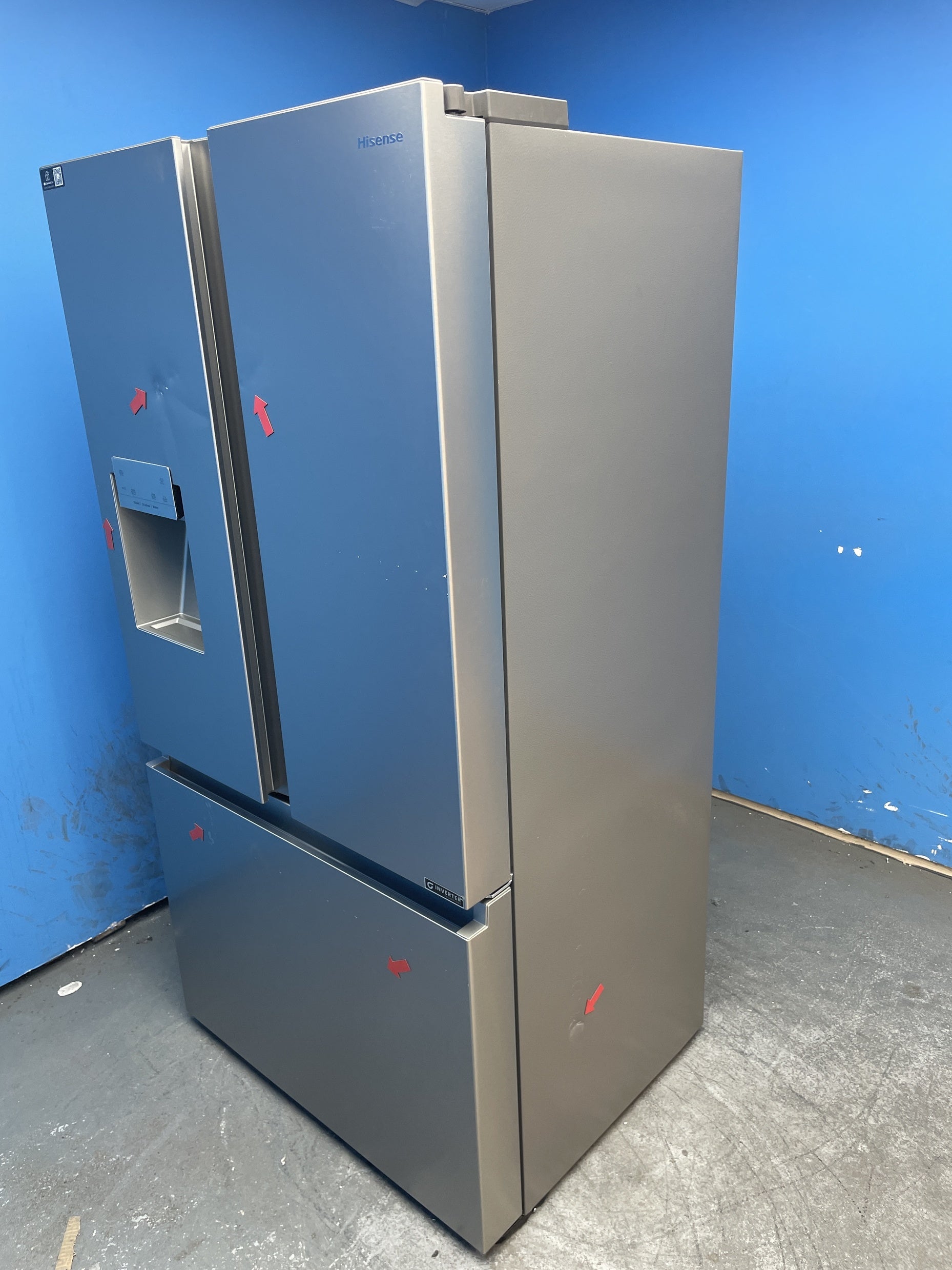 #GRC-157-495 - Hisense 91.4cm French Door Fridge Freezer – 612L, Stainless Steel