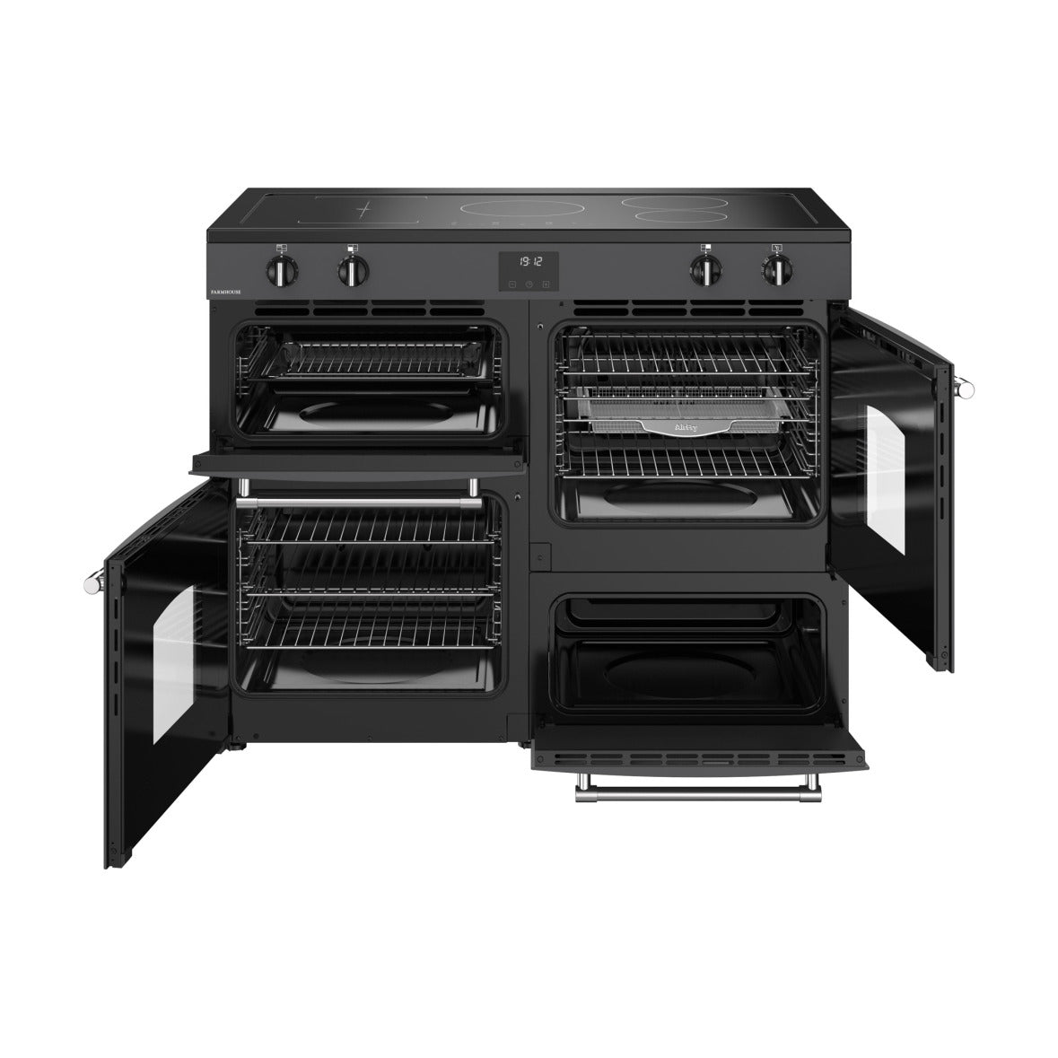 Belling Farmhouse 110Ei 110cm Electric Range Cooker – 5 Zone Induction Hob, AirFry Function, Anthracite – Renew 2 U