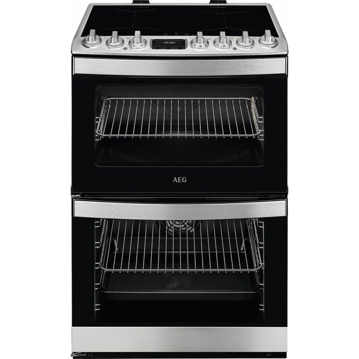 AEG 60cm Electric Double Oven Cooker – 112L Capacity, Induction Hob, SteamBake – Renew 2 U