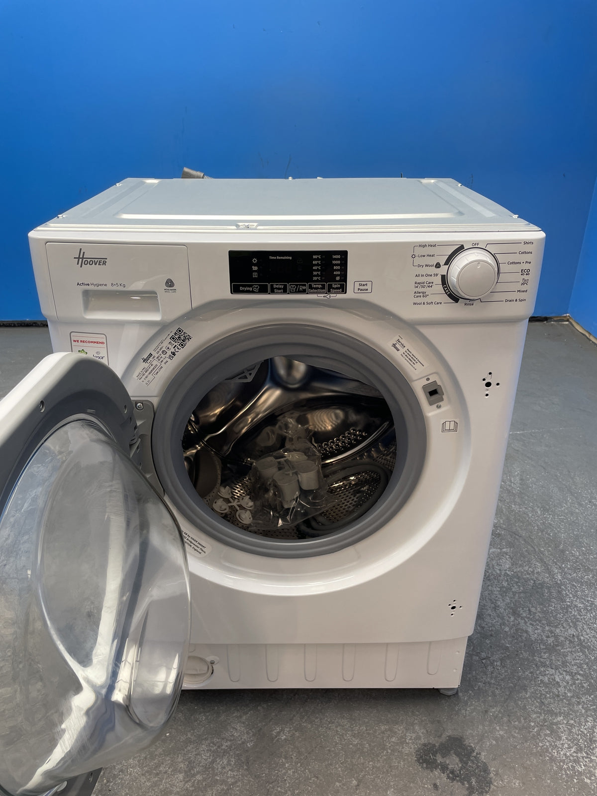 #GRC-163-472 - Hoover H-WASH & DRY 300 Integrated Washer Dryer – 8kg Wash, 5kg Dry, 1400rpm, White