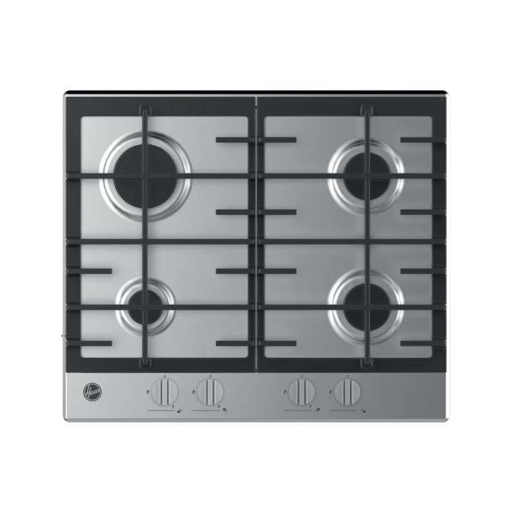 Hoover H-HOB 300 60cm Gas Hob – Cast Iron Pan Supports, Stainless Steel – Renew 2 U