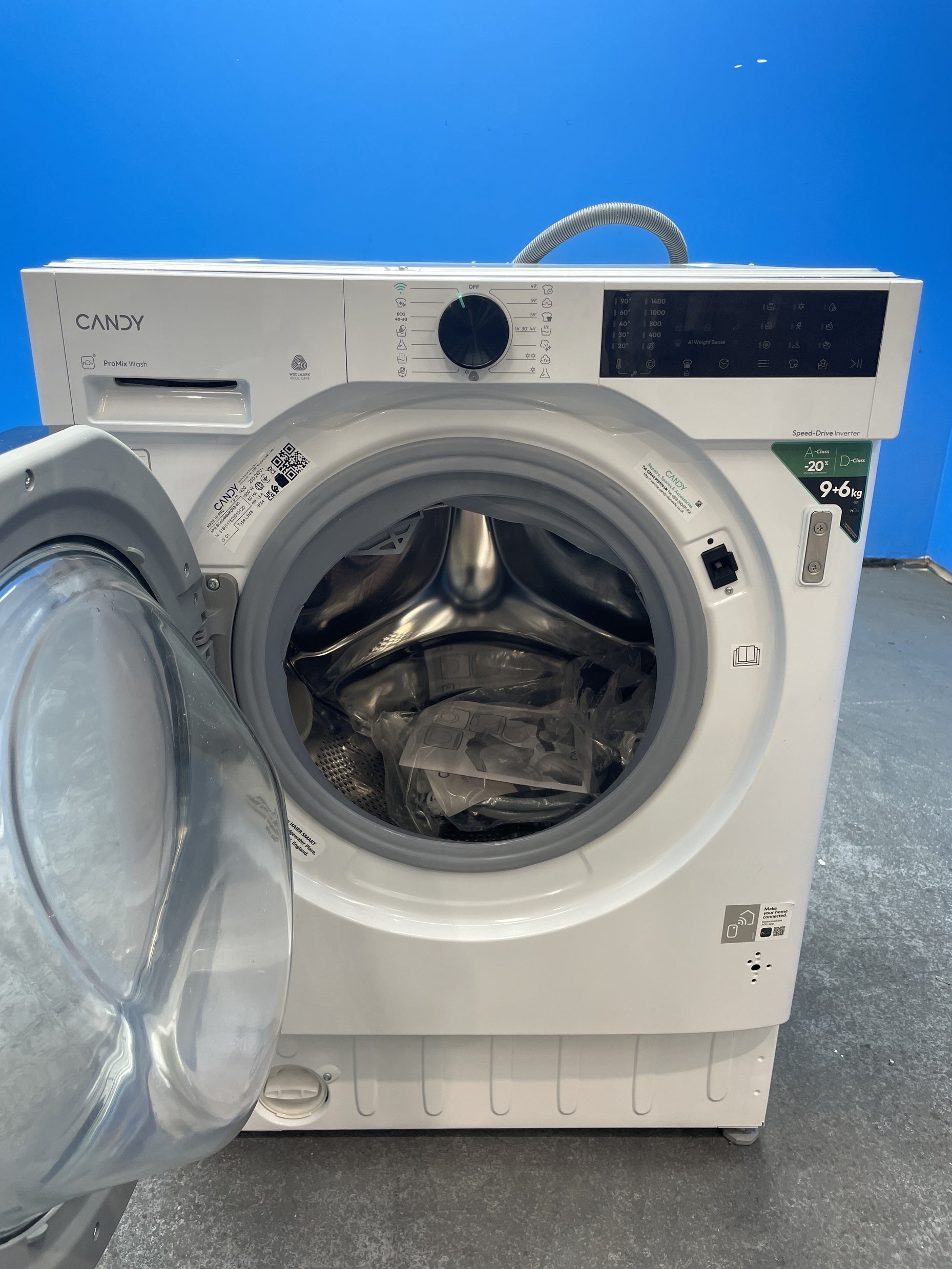 #GRC-160-098 - Candy ProWash 400 BC4S496M6DB8-80 Integrated 9/6kg 1400rpm Washer Dryer