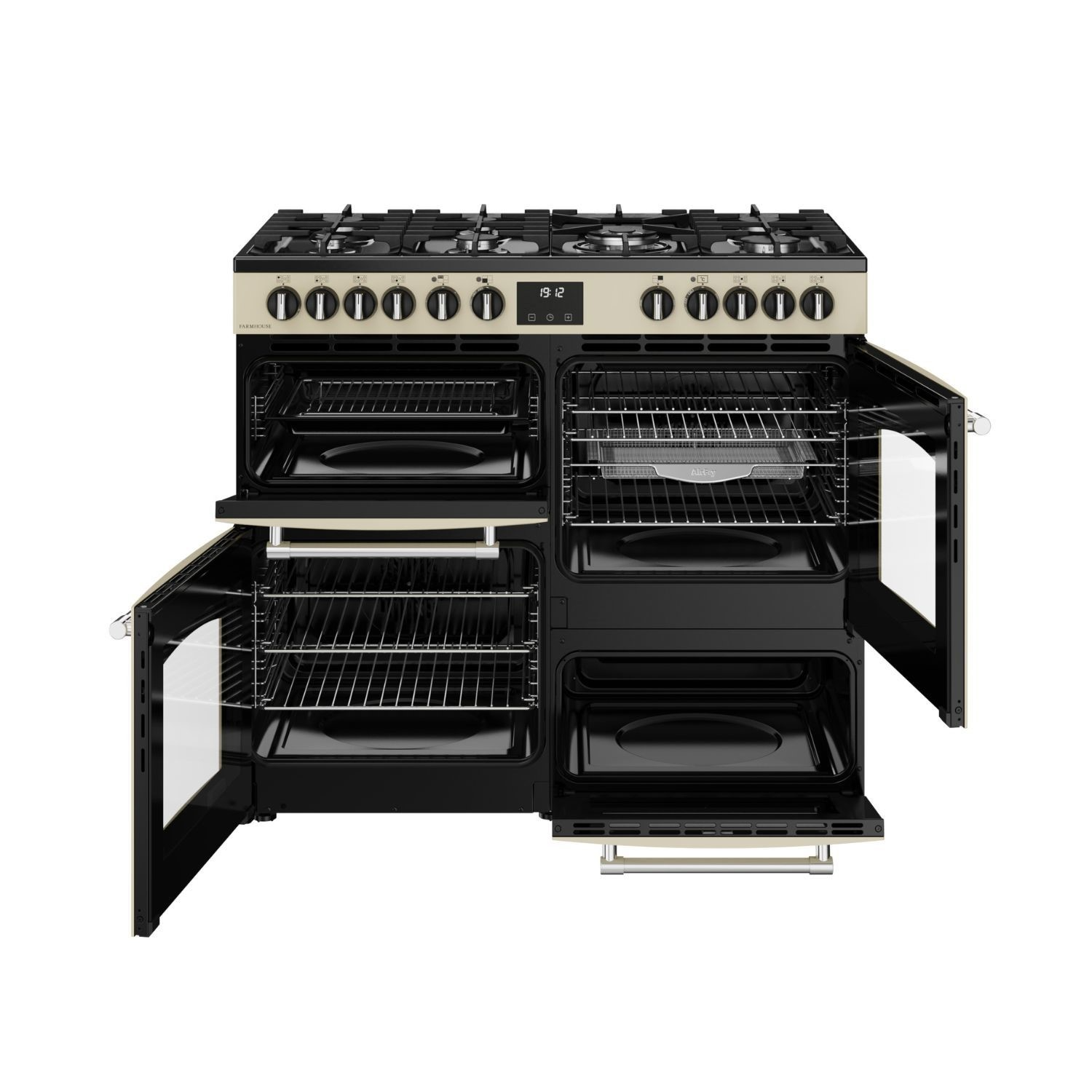 Belling Farmhouse 100cm Dual Fuel Range Cooker – 157L, AirFry, Cream – Renew 2 U