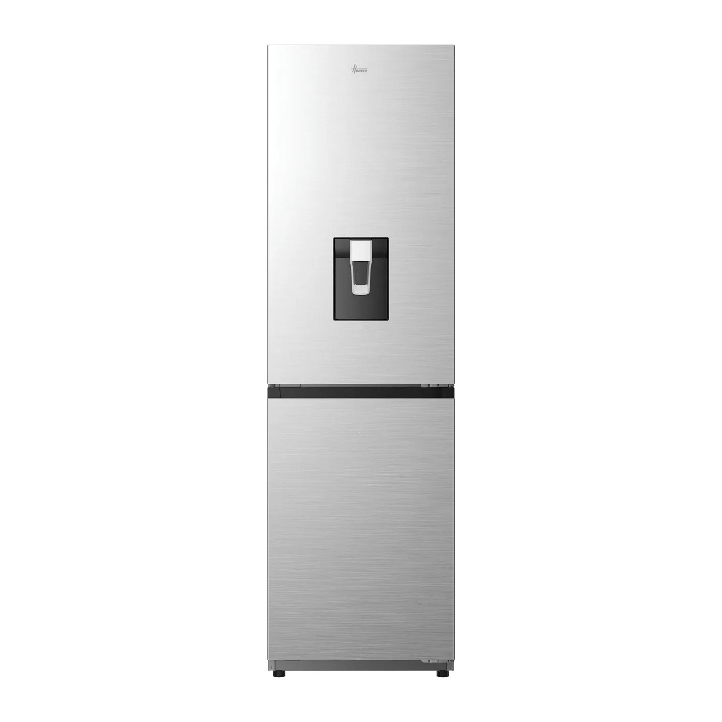 Hoover 55cm 50/50 Total No Frost Fridge Freezer – 303L Capacity, Non-Plumbed Water Dispenser, Inox – Renew 2 U