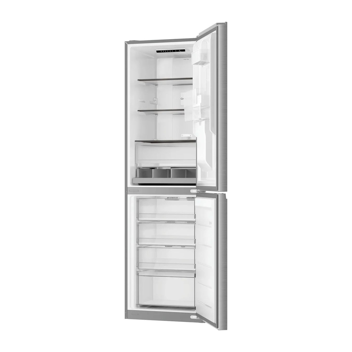 Hoover 55cm 50/50 Total No Frost Fridge Freezer – 303L Capacity, Non-Plumbed Water Dispenser, Inox – Renew 2 U