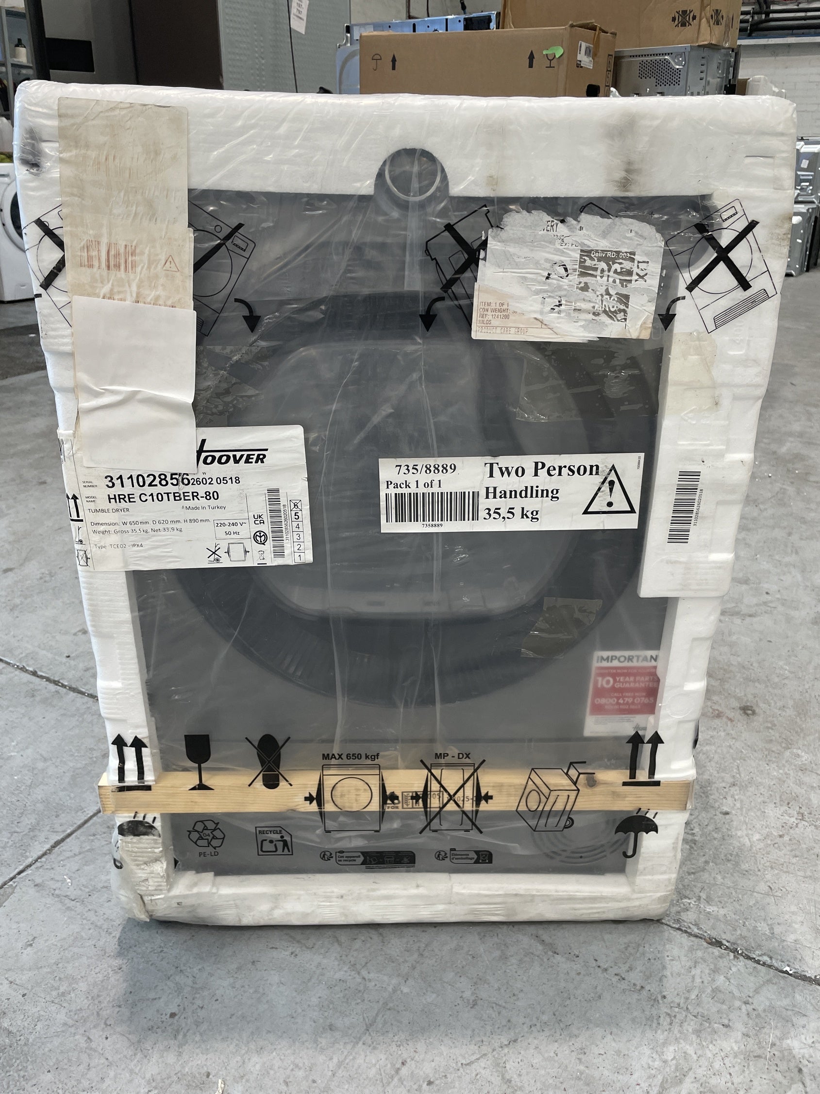 #GRC-157-897 - Hoover H-DRY 350 HRE C10TBER-80 10kg Condenser Dryer