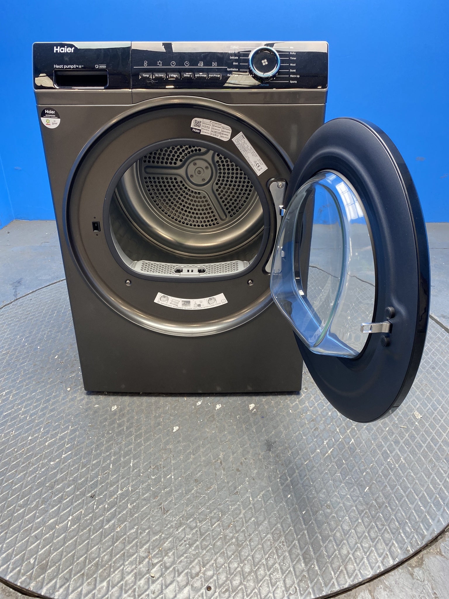 Haier HD80-A2939S I-Pro Series 3 8kg Heat Pump Tumble Dryer