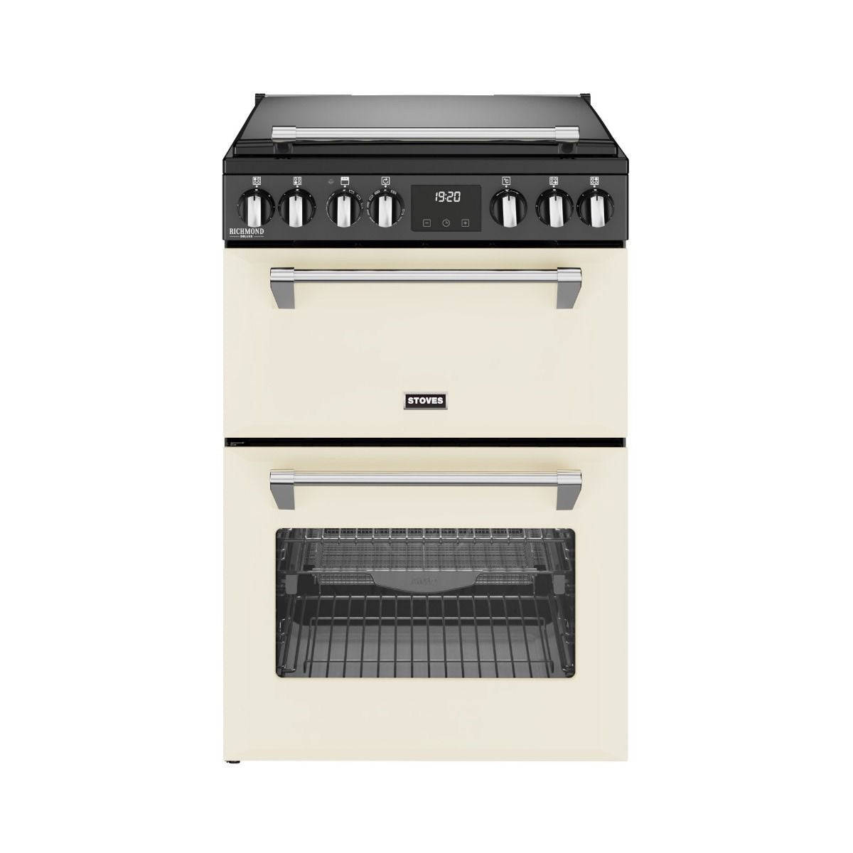 Stoves Richmond Deluxe 60cm Induction Double Oven Cooker – 103L Capacity, AirFry & SteamCleanse, Cream – Renew 2 U