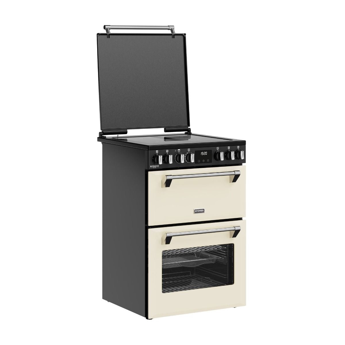 Stoves Richmond Deluxe 60cm Induction Double Oven Cooker – 103L Capacity, AirFry & SteamCleanse, Cream – Renew 2 U