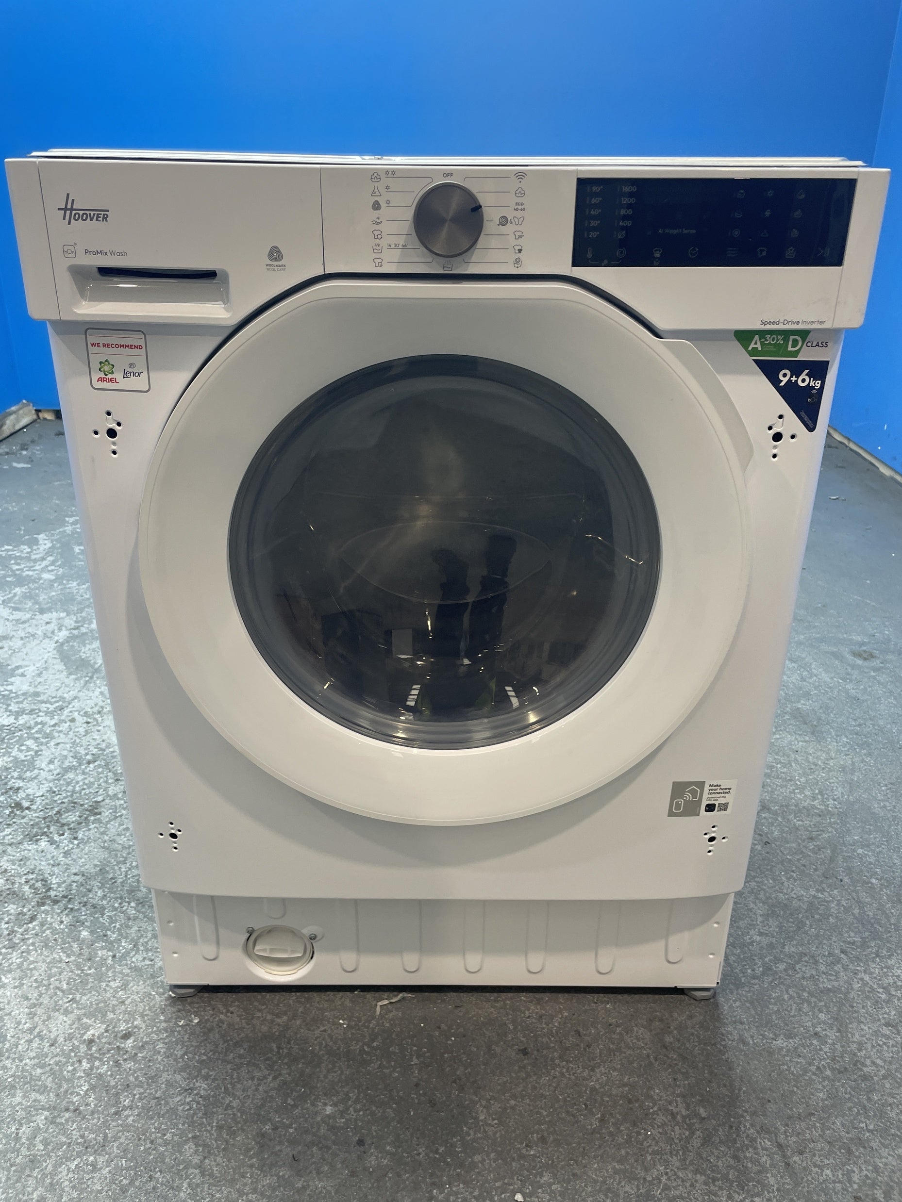 #GRC-157-300 - Hoover BH4S696M6D9-80 9/6kg 1600rpm Integrated Washer Dryer