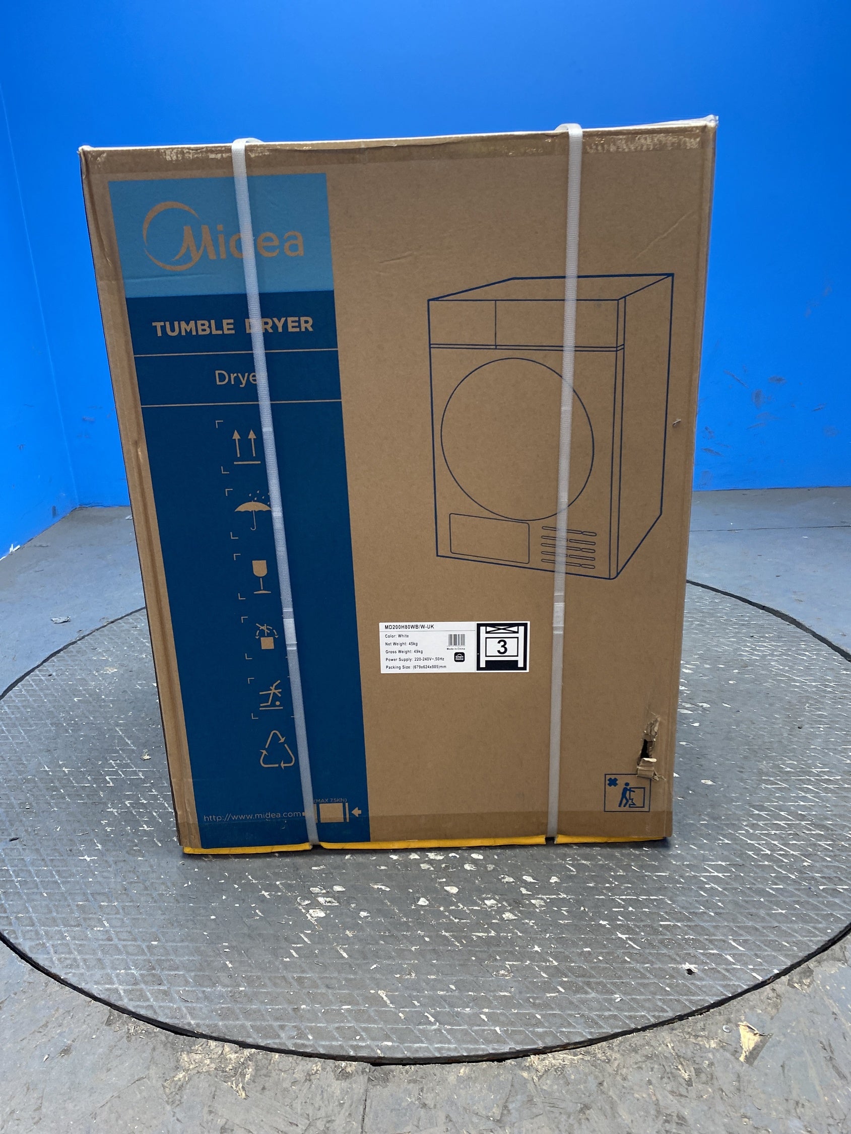 #GRC-158-849 - Midea MD200H80WB/W-UK 8kg Smart Sensor Heat Pump Tumble Dryer
