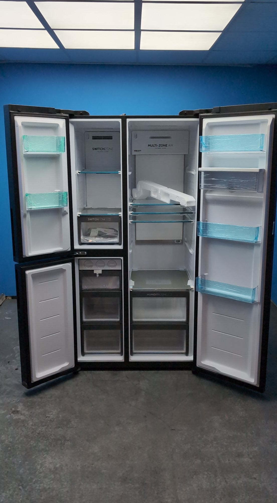 #GRC-163-452 - Haier American Style Fridge Freezer – 573L, Black, Total No Frost, Smart WiFi