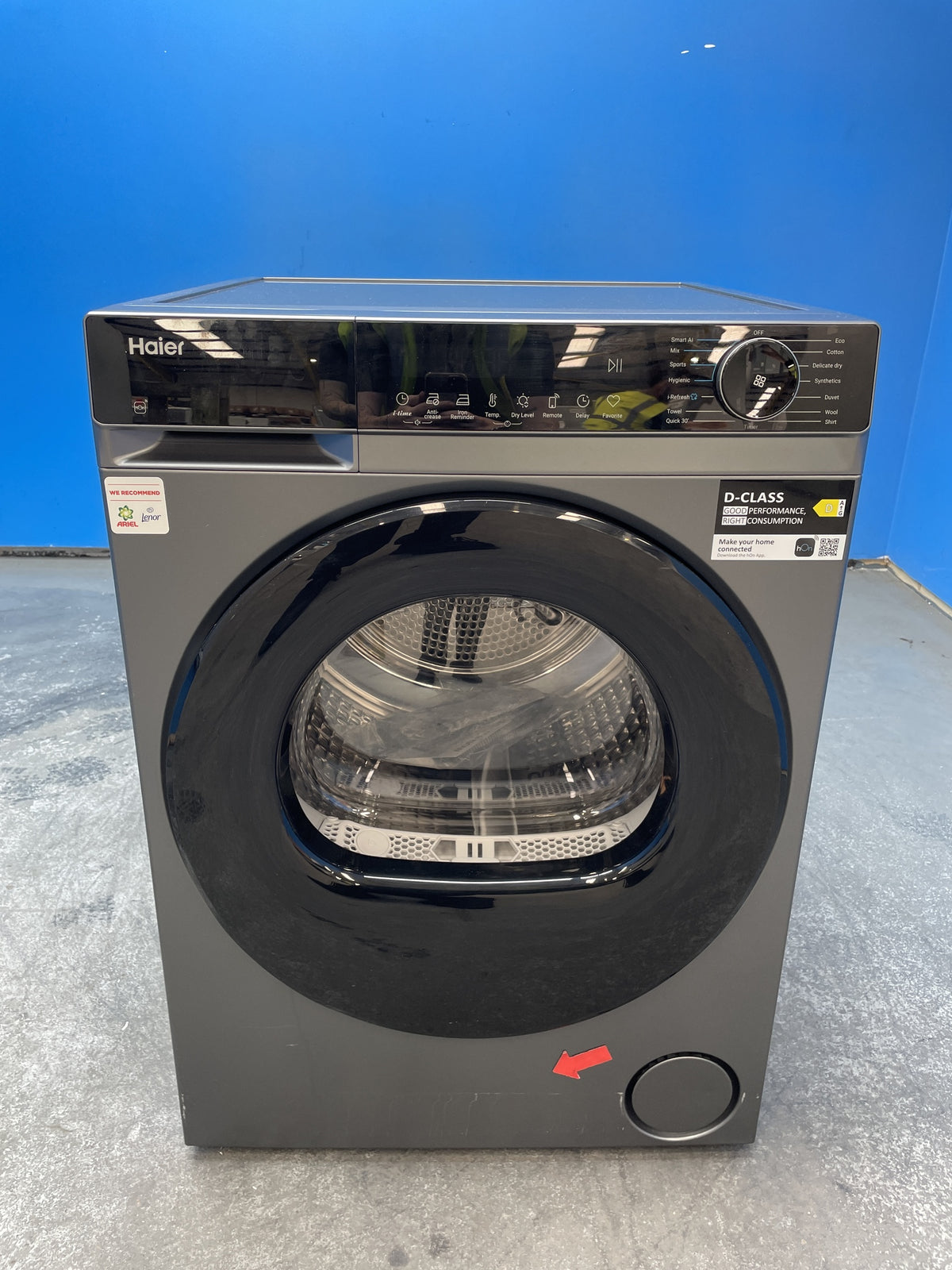 #GRC-163-370 - Haier X Series 5 10kg Heat Pump Tumble Dryer – Grey, D Energy Rating