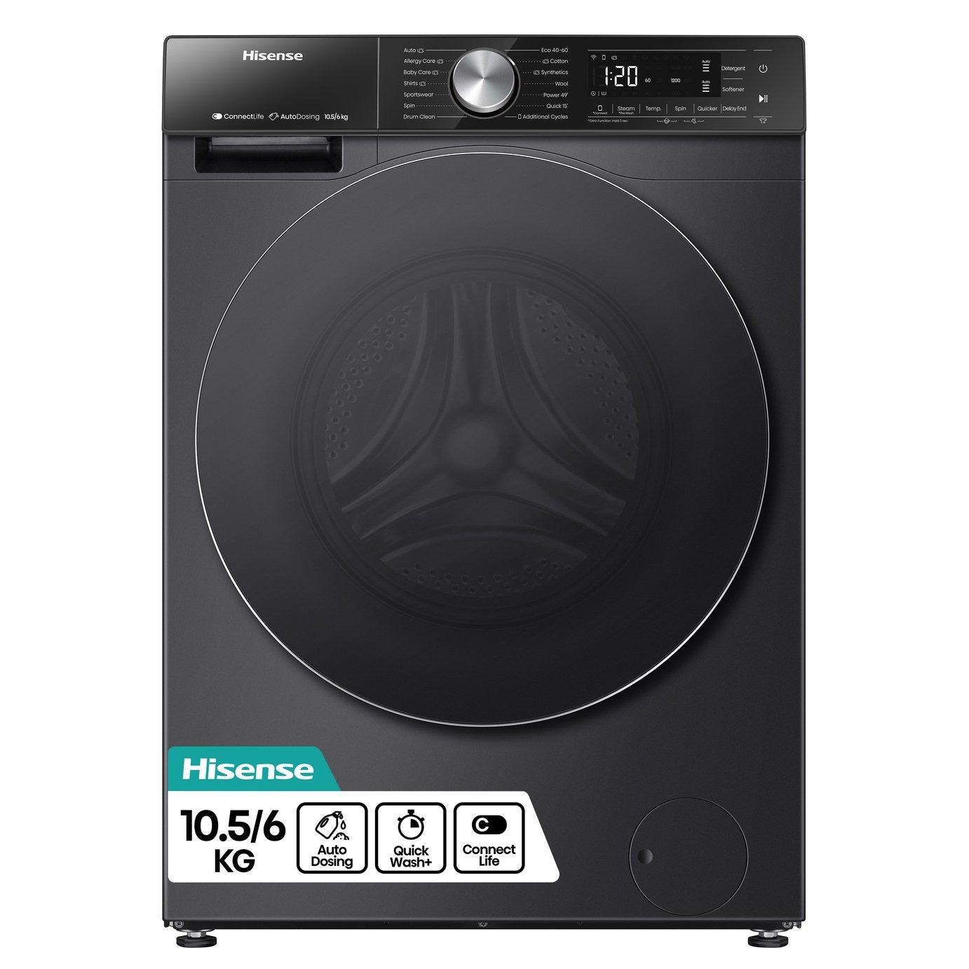 Hisense WD5S1045BB 10.5/6kg 1400rpm Auto Dosing Washer Dryer – Renew 2 U