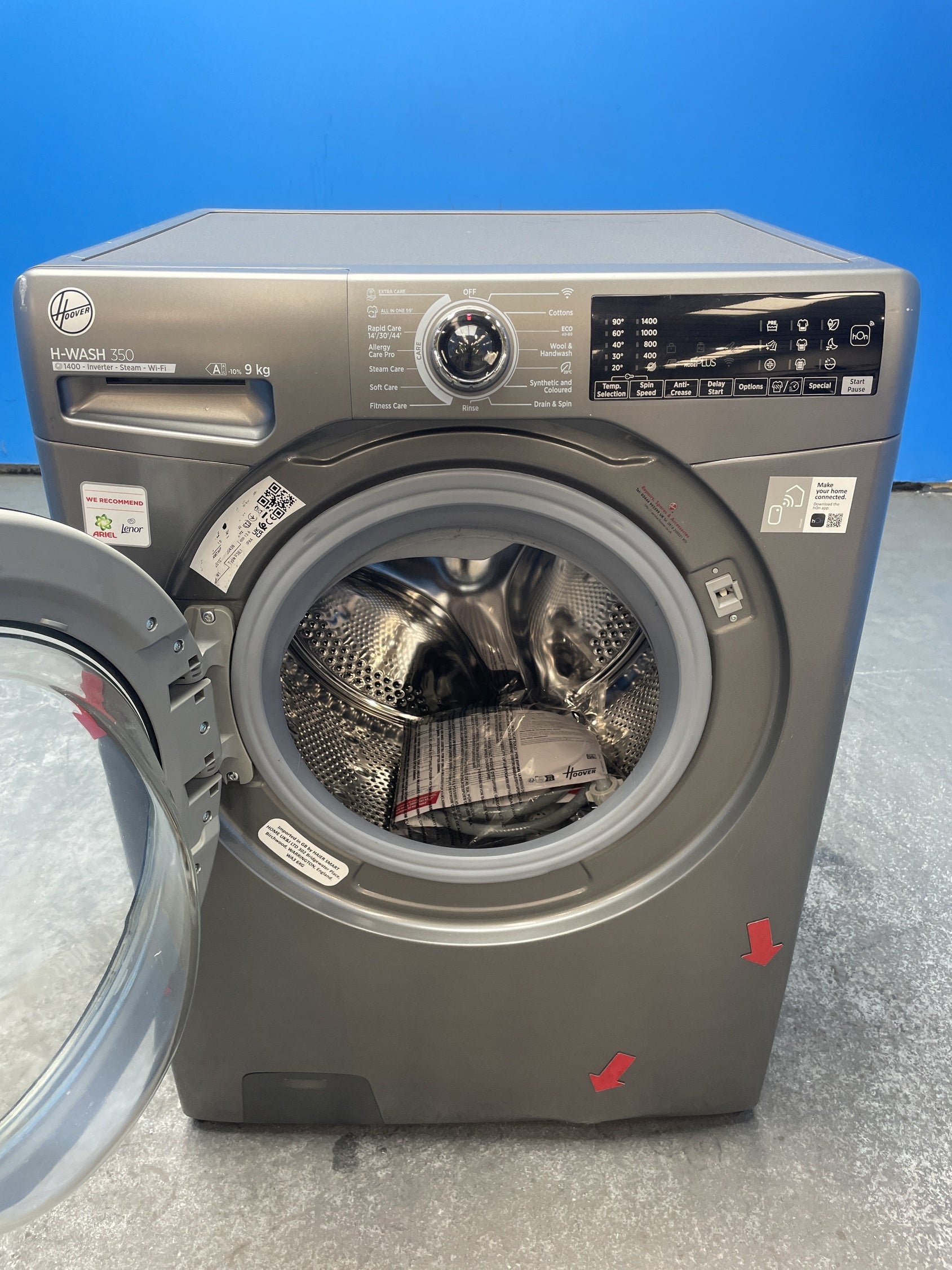 #GRC-163-111 - Hoover H3WPS496TAMBR680 9kg 1400 Spin Washing Machine