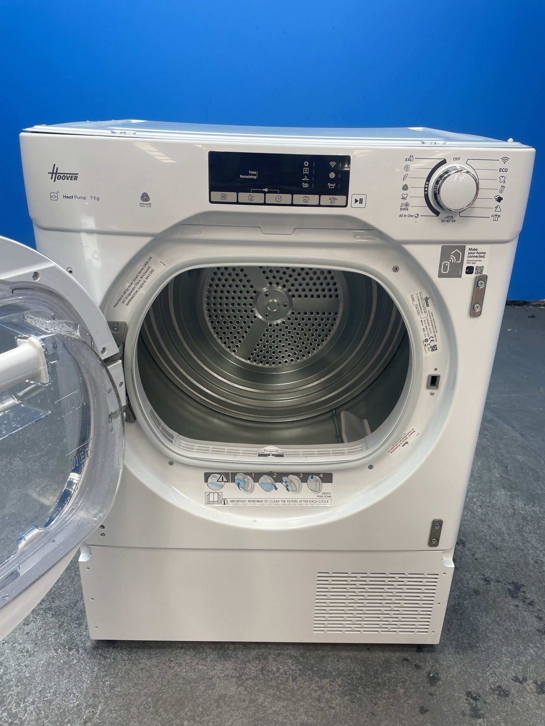 #GRC-159-572 - Hoover BATD H7A2TCE-80 7kg Integrated Heat Pump Tumble Dryer