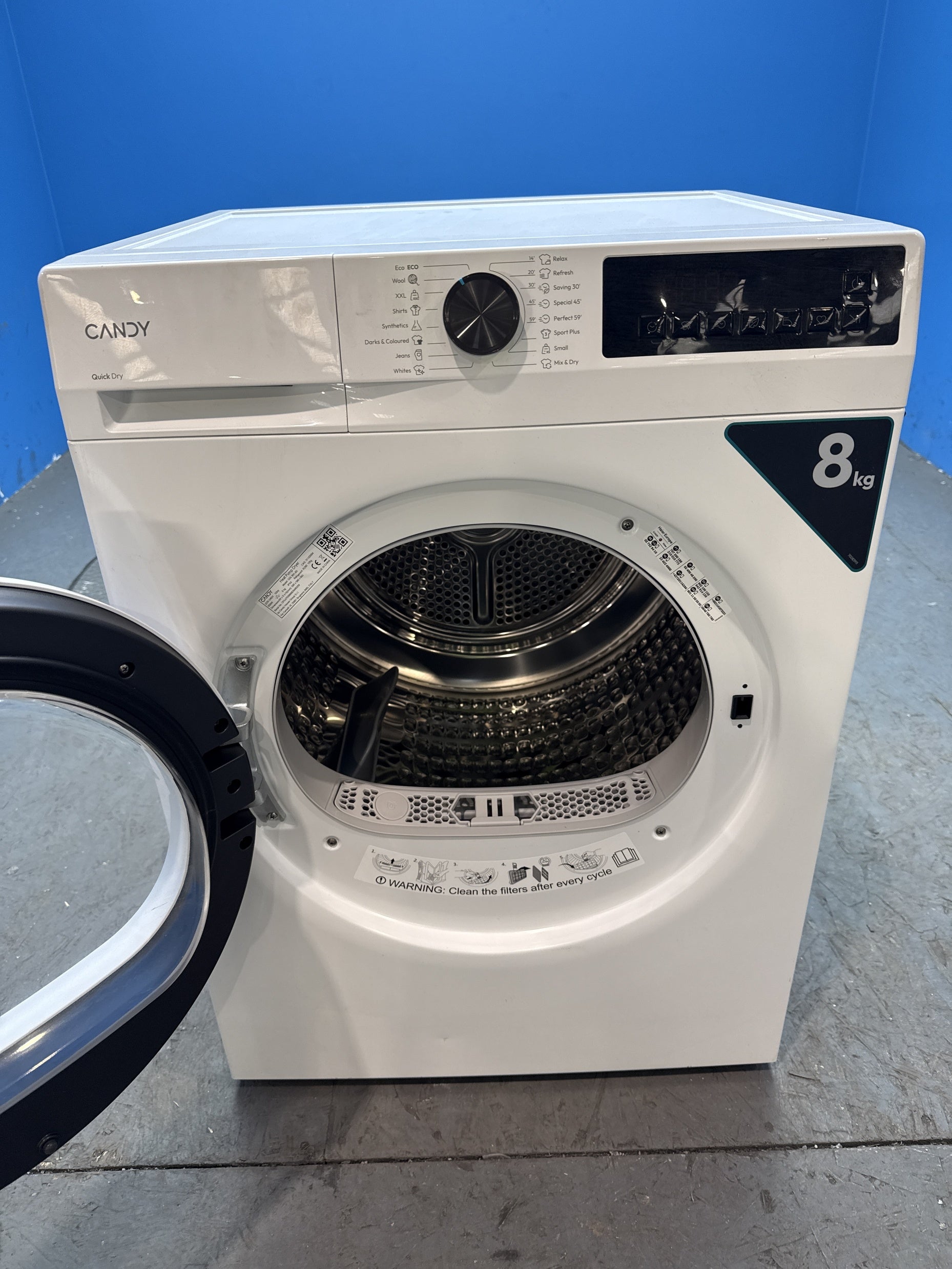 #GRC-153-642 - 8kg Heat Pump Tumble Dryer A+ Rated Sensor Dry White