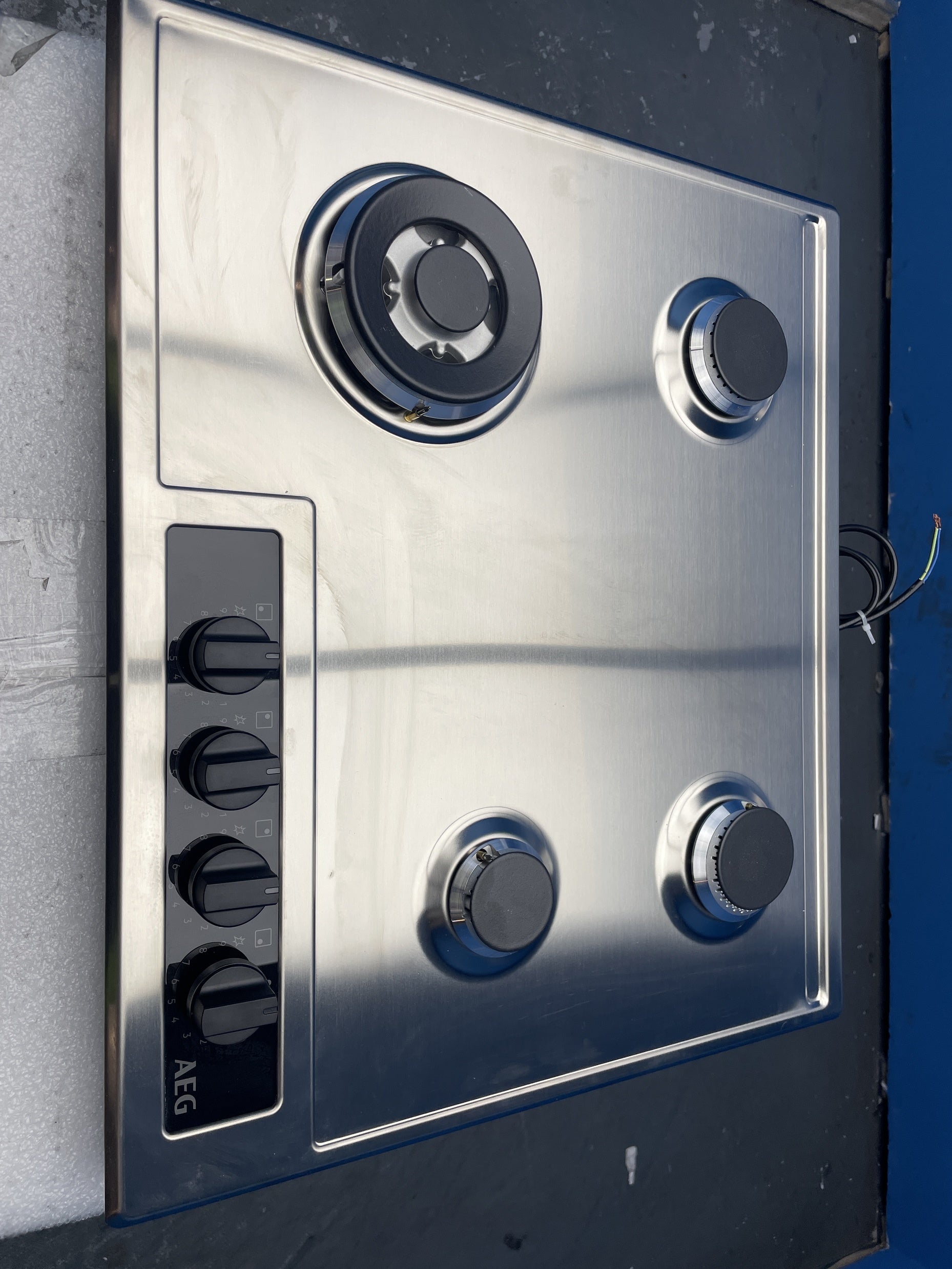 #GRC-155-958 - AEG HGB64200SM Built-in 60cm Slim Line Gas Hob with Speed Burners