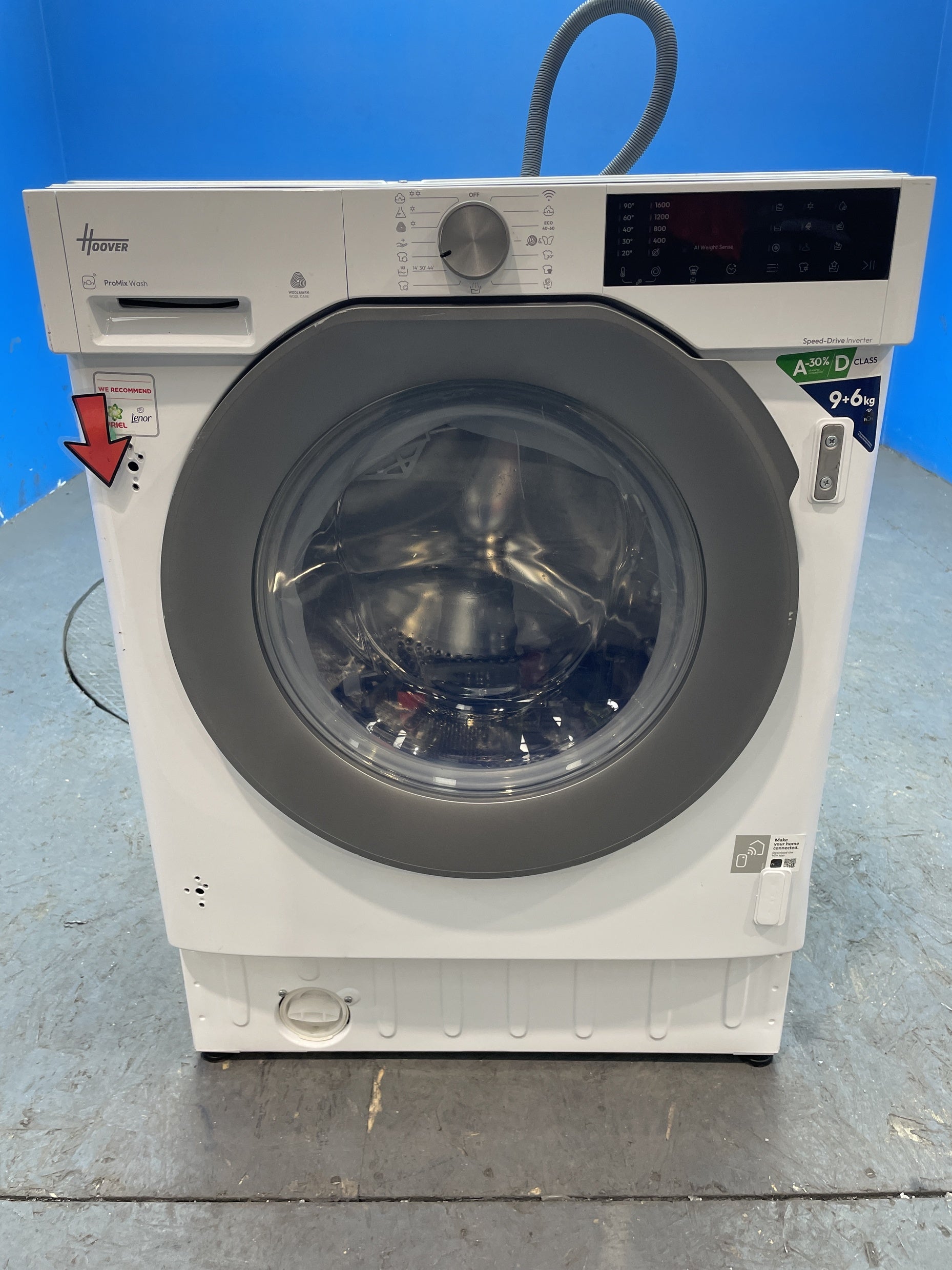 #GRC-155-198 - Hoover BH4S696M6DR9B-80 Built-in 9kg/6kg 1600rpm Washer Dryer