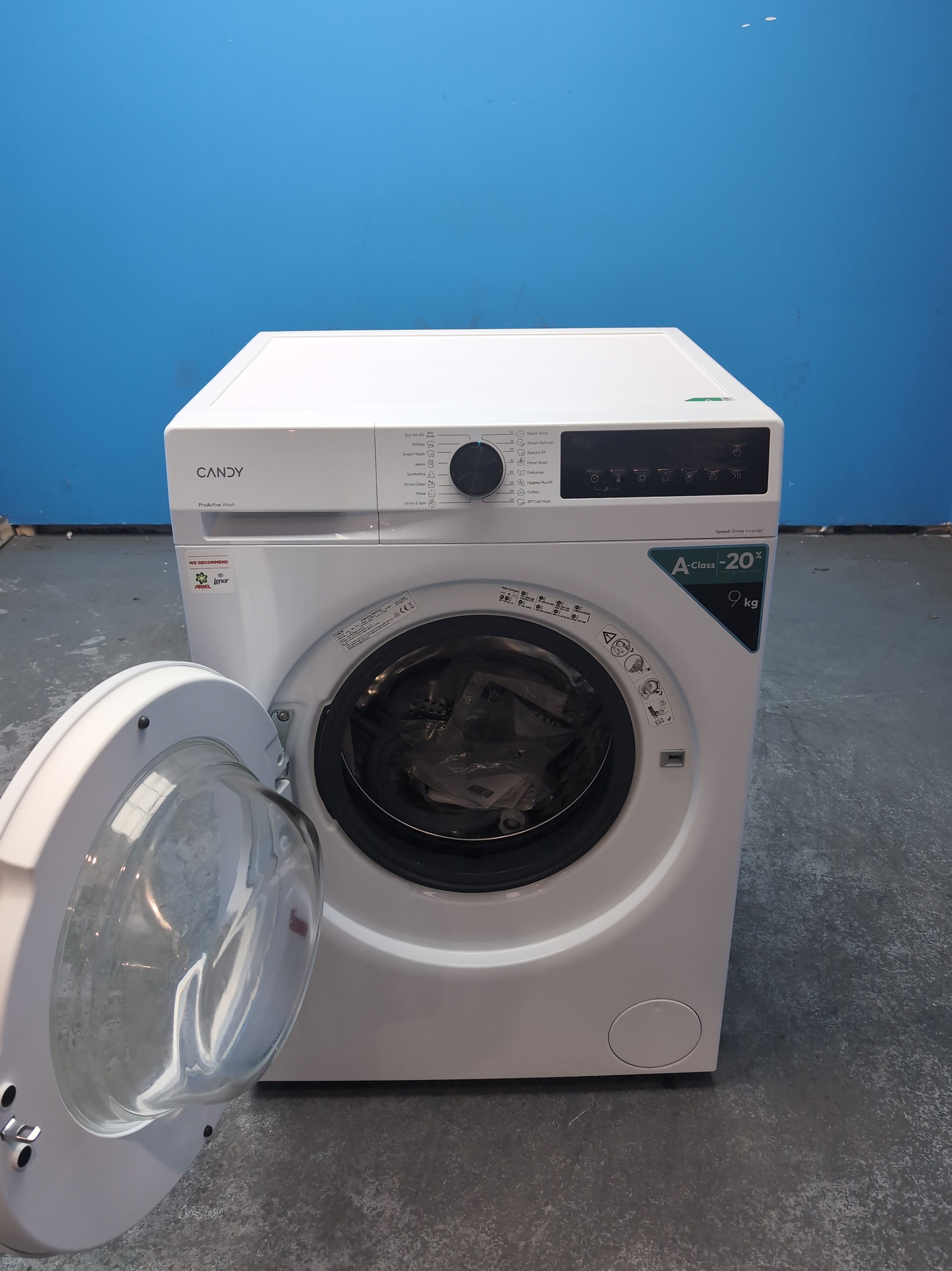 #GRC-163-654 - Candy 9kg 1400rpm Washing Machine – Quick Wash, MixPower System, White