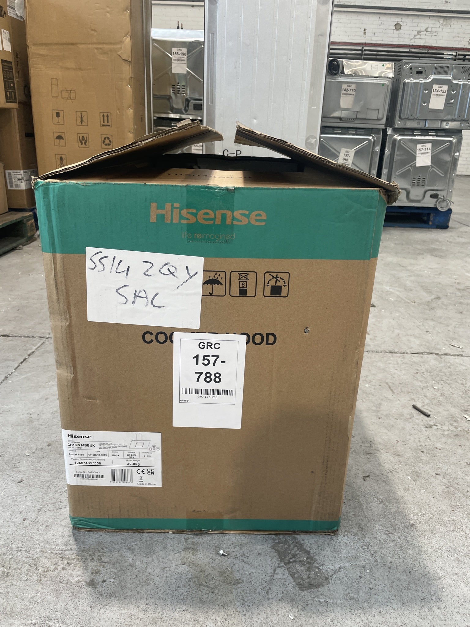 #GRC-157-788 - Hisense Hi4 CH10IN14BBUK 100cm Angled Chimney Cooker Hood