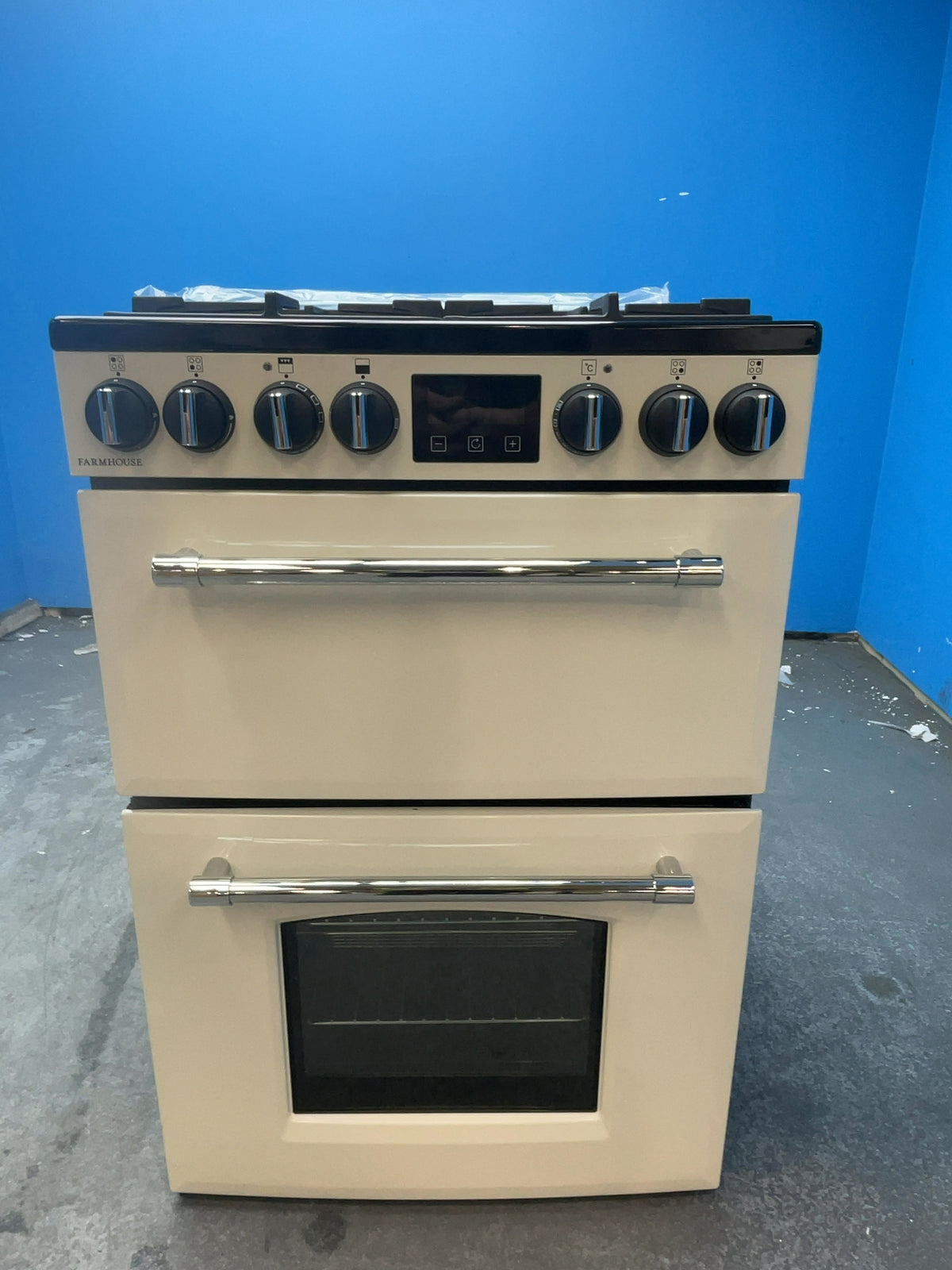 #GRC-159-431 - Belling Farmhouse 60cm Dual Fuel Double Oven Cooker – AirFry, Beige