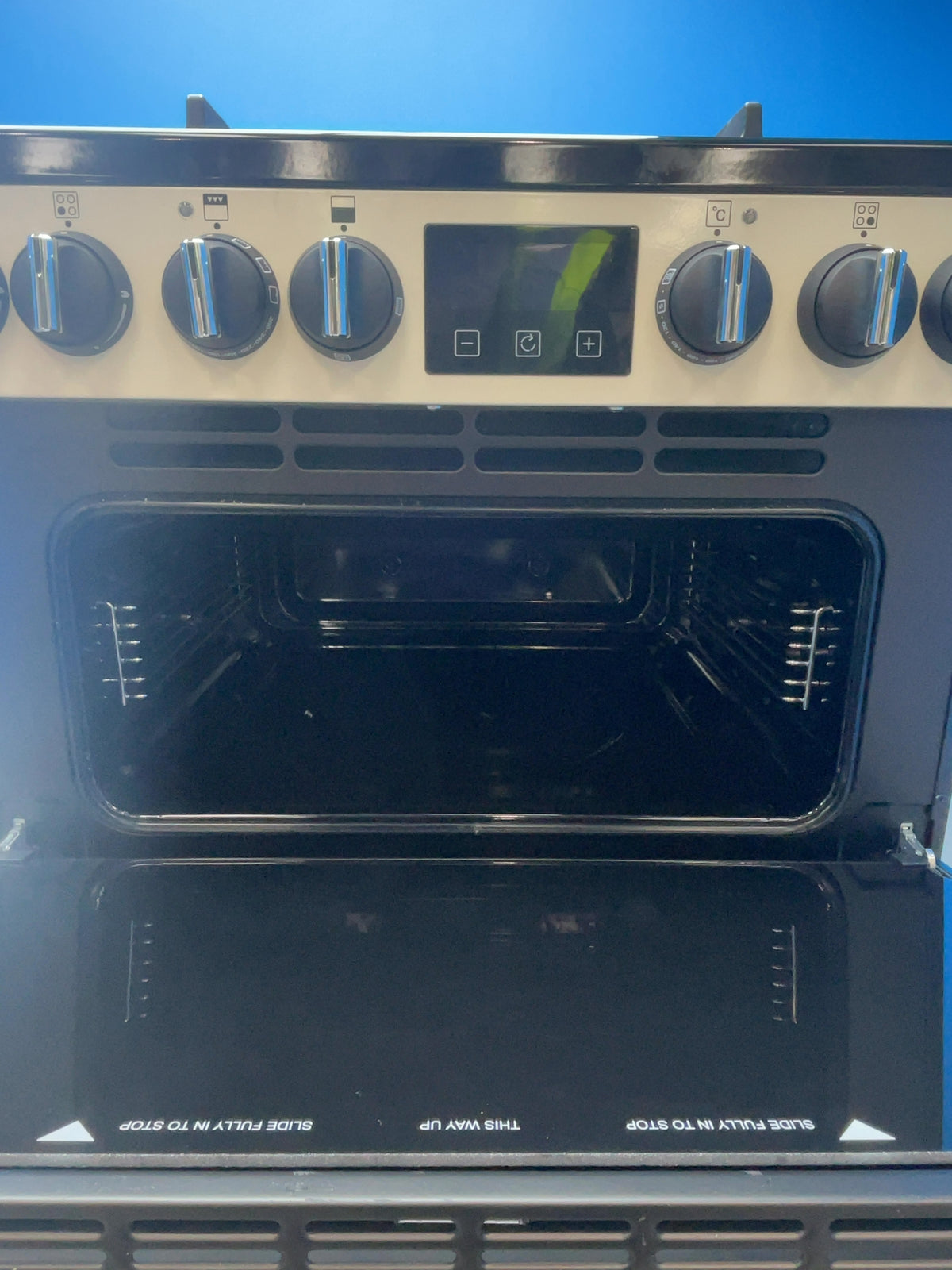 #GRC-159-431 - Belling Farmhouse 60cm Dual Fuel Double Oven Cooker – AirFry, Beige