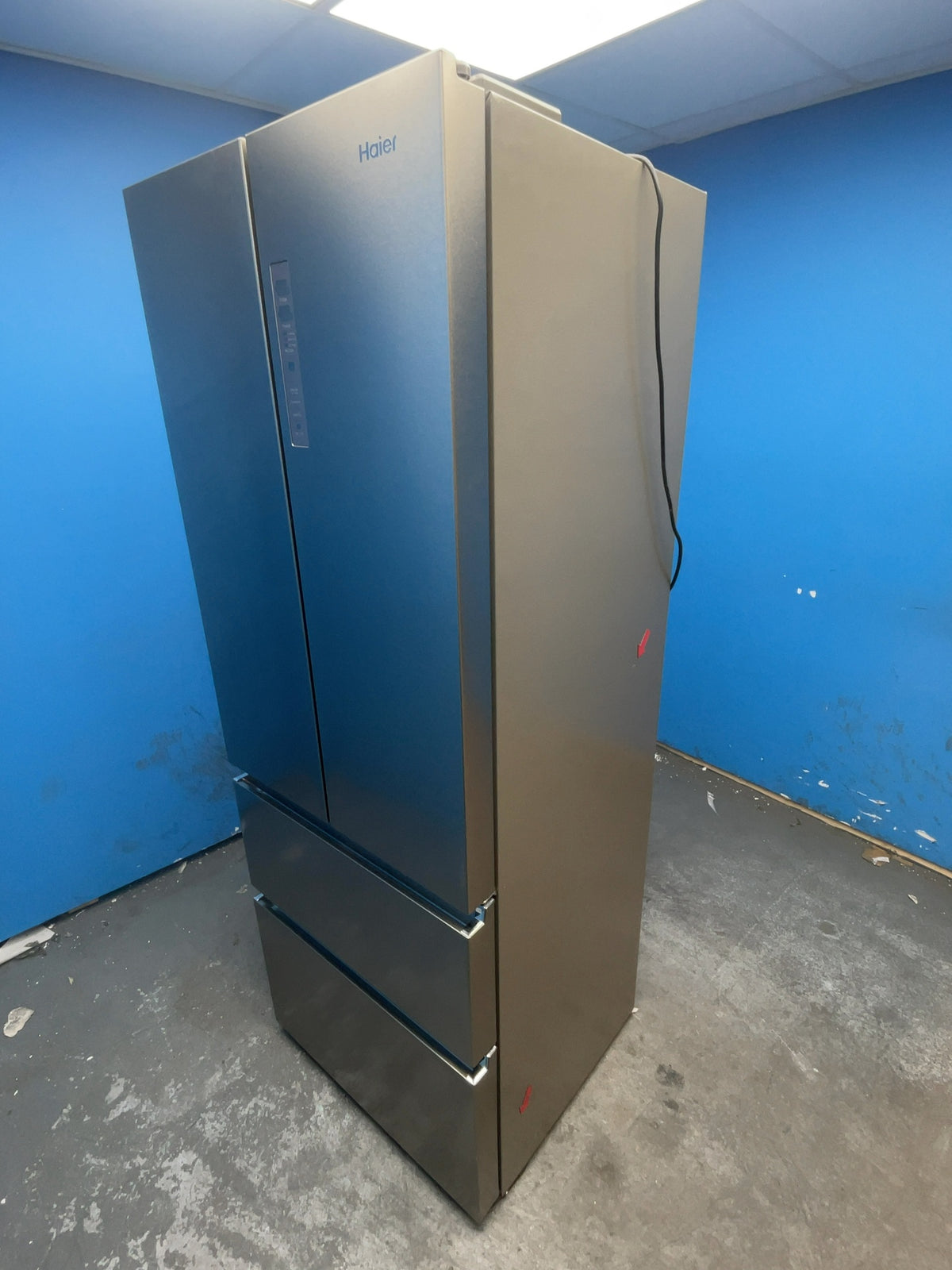 #GRC-160-292 - Haier 70cm French Door Fridge Freezer – 446L, Platinum Inox, Total No Frost