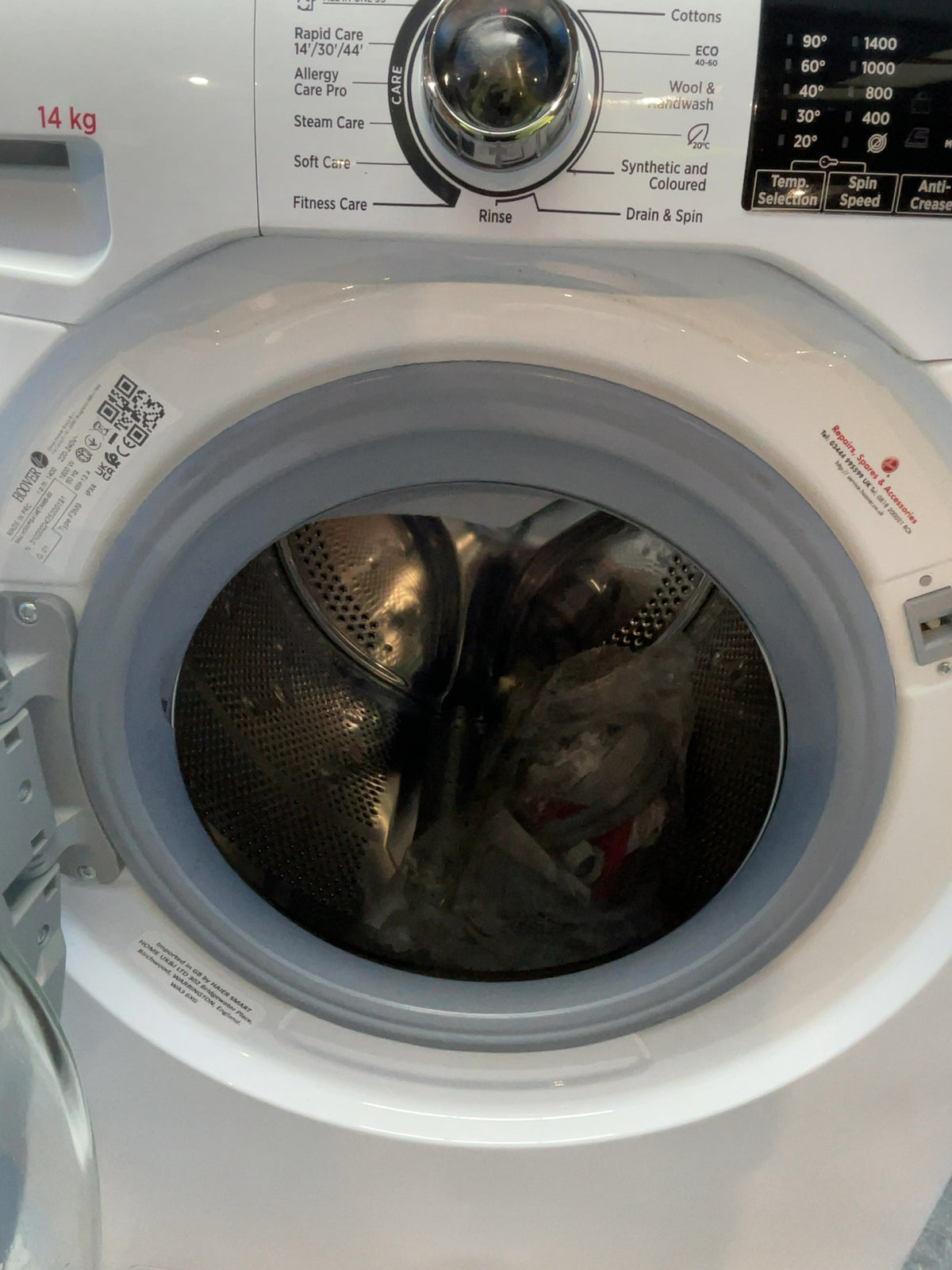 #GRC-162-930 - Hoover H-WASH 350 14kg 1400rpm Washing Machine – Quick Wash, White