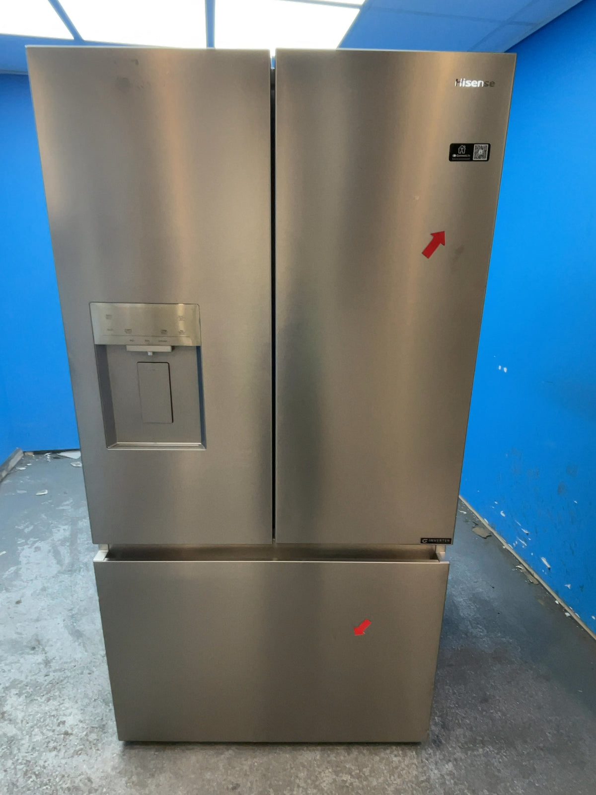 #GRC-163-512 - Hisense 91.4cm French Door Fridge Freezer – 634L, Stainless Steel