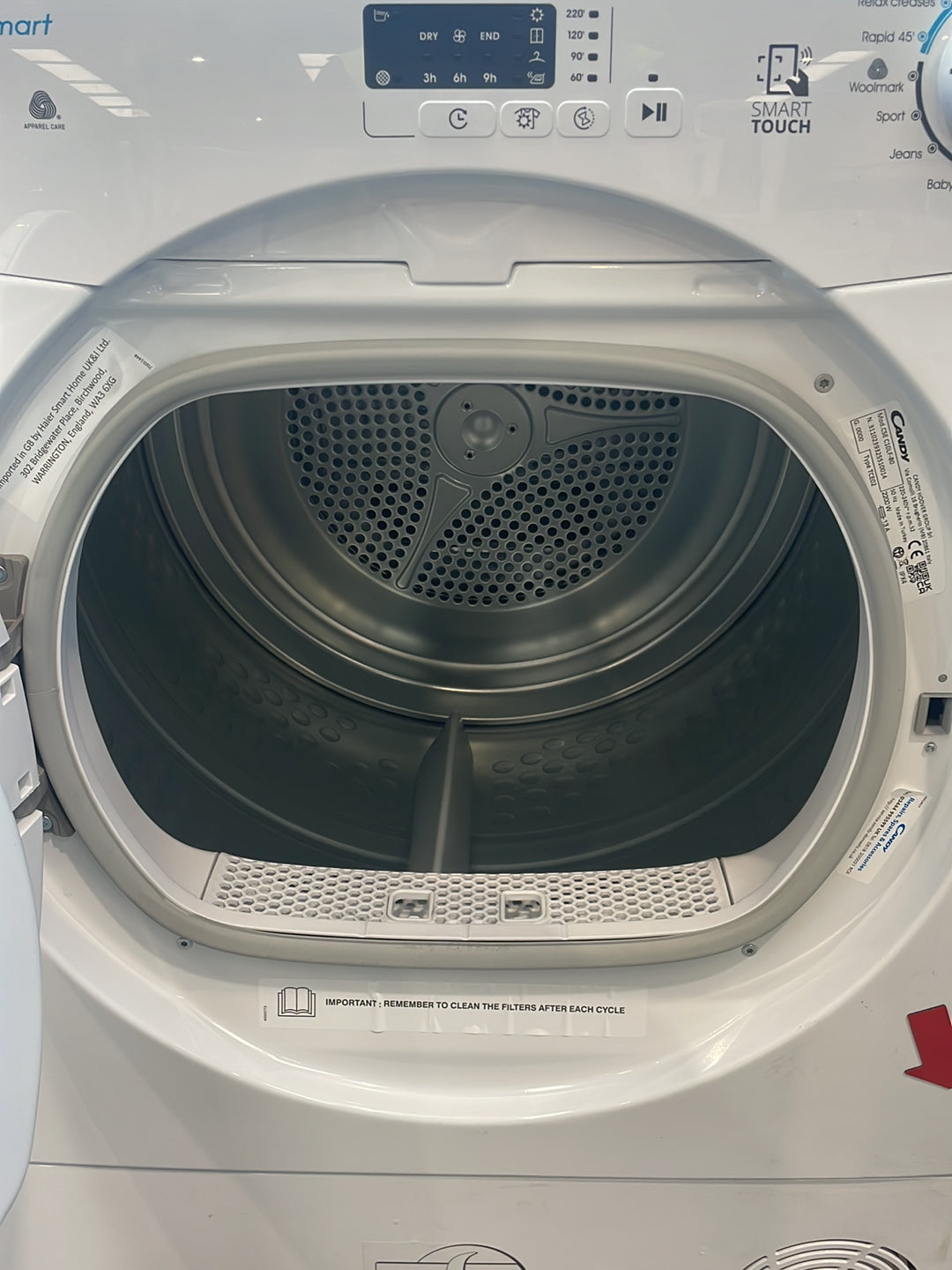 #GRC-163-666 - Candy 10kg Condenser Tumble Dryer – NFC Connectivity, White, B Energy Rating