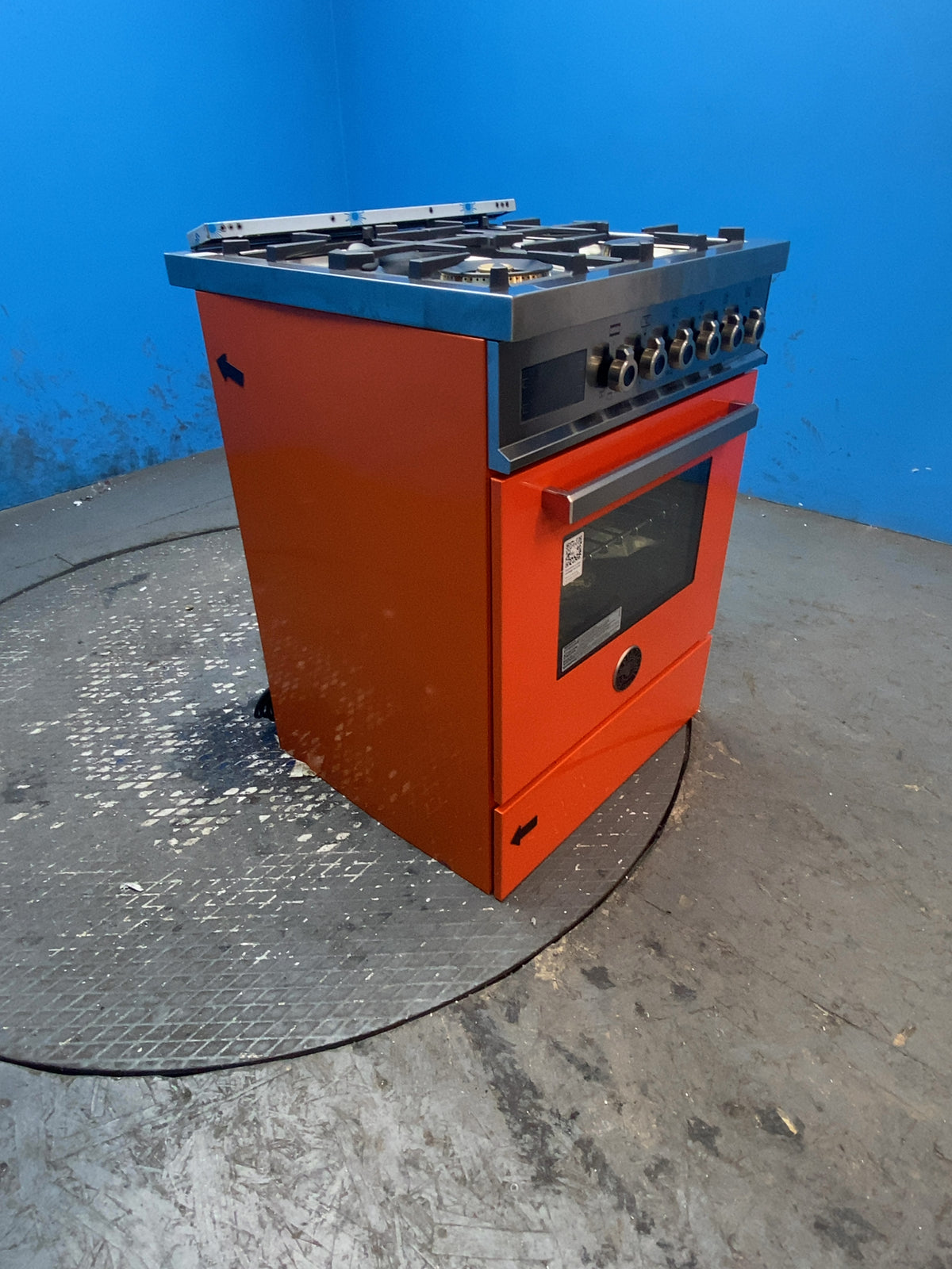 #GRC-163-733 - Bertazzoni 60cm Dual Fuel Range Cooker – 69L, 4 Gas Burners, Cast Iron Supports