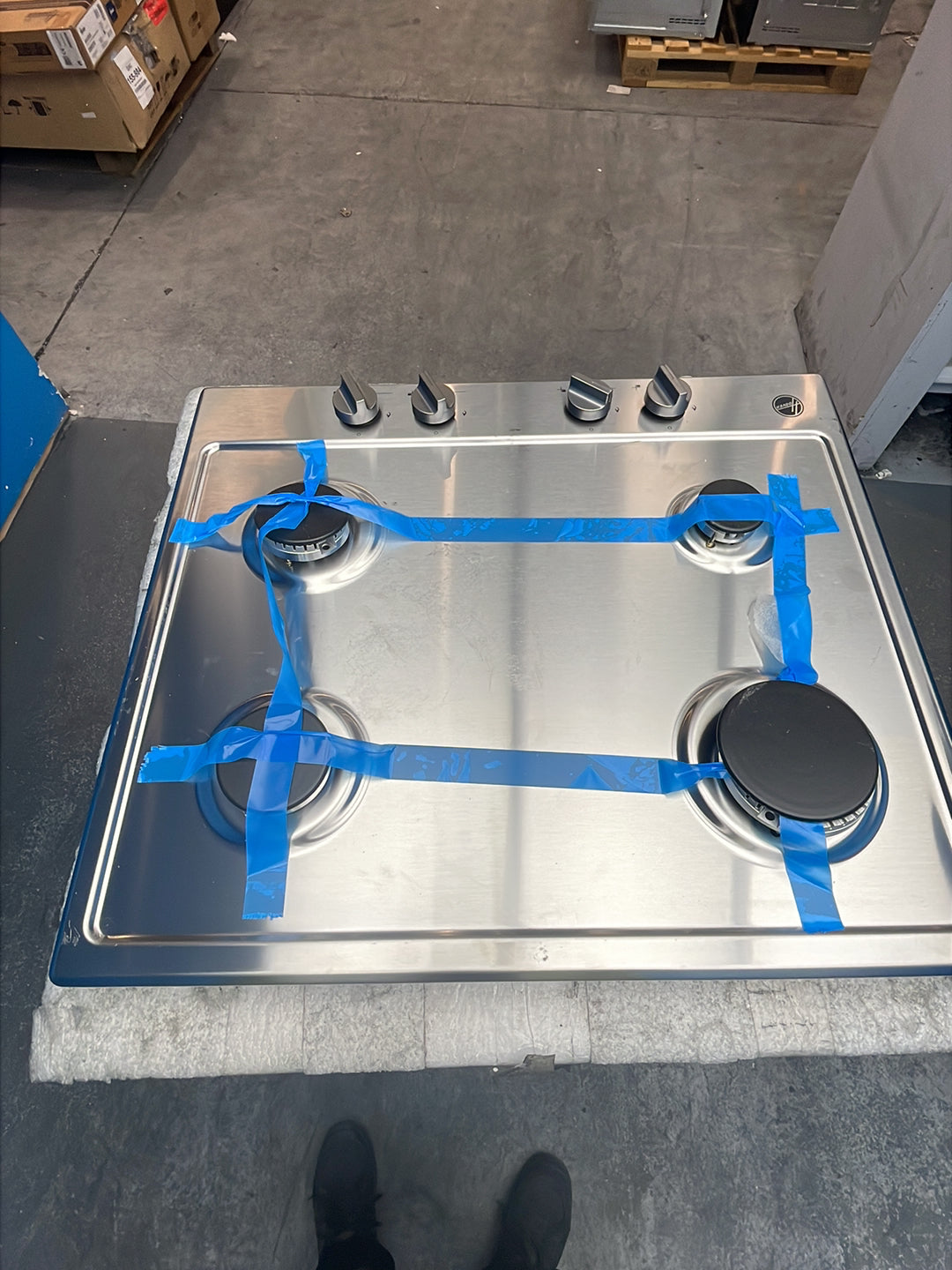 #GRC-163-778 - Hoover H-HOB 300 60cm Gas Hob – Cast Iron Pan Supports, Stainless Steel