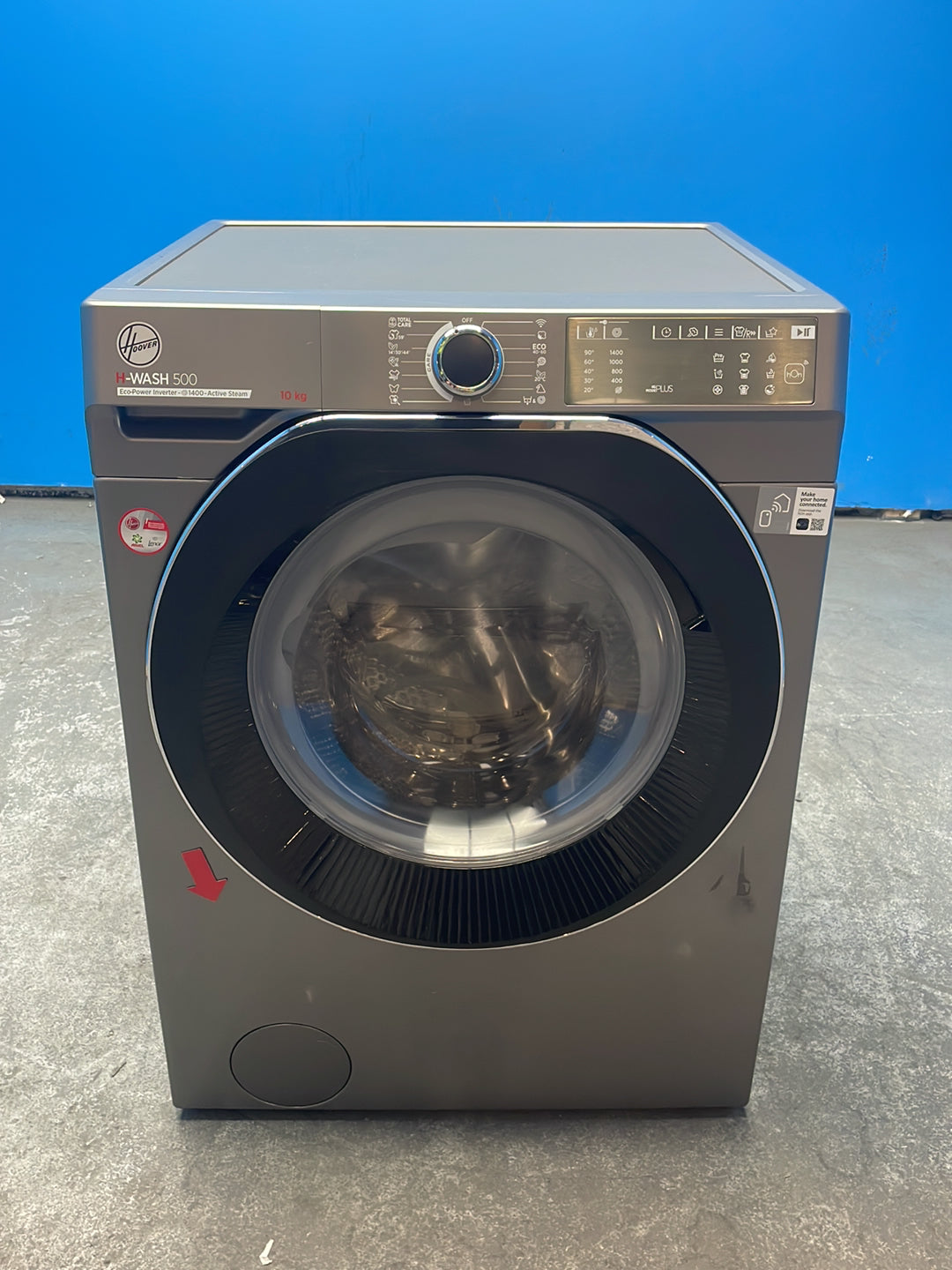 #GRC-163-800 - Hoover 10kg 1400rpm Washing Machine – Eco-Power Inverter Motor, Anthracite