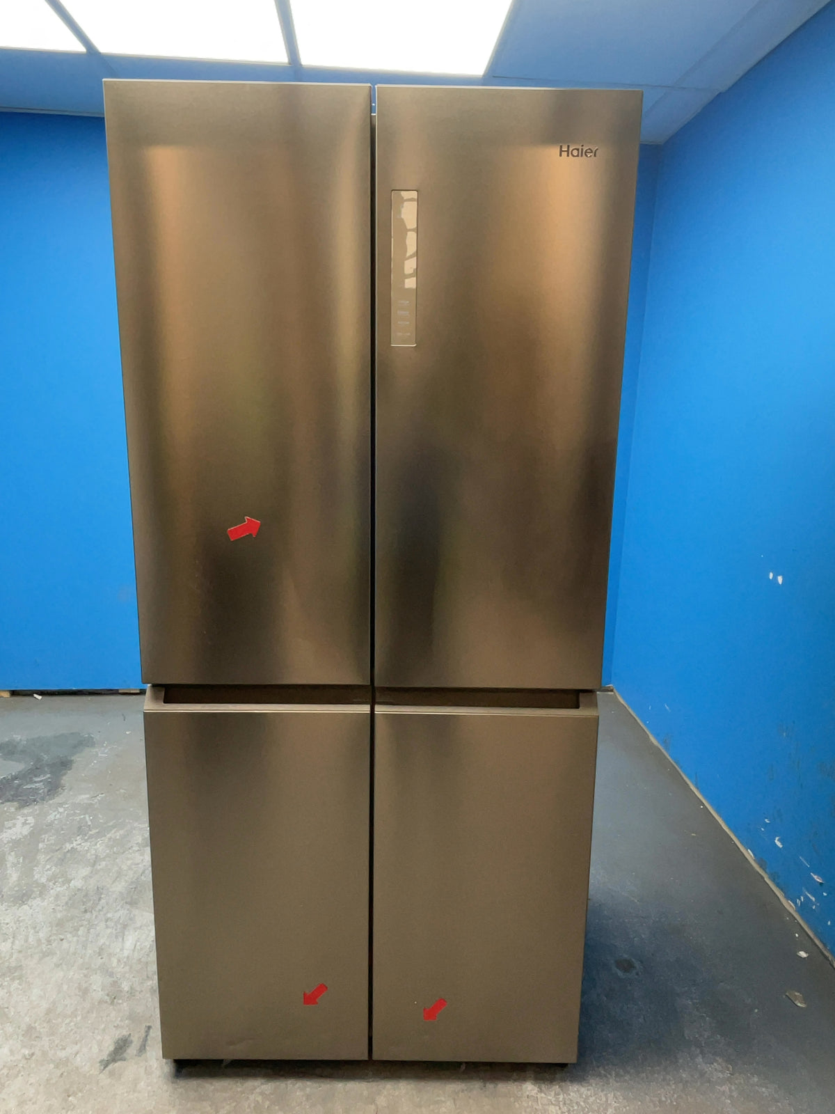 #GRC-163-837 - Haier American Style Fridge Freezer – 467L, Platinum Inox, Total No Frost