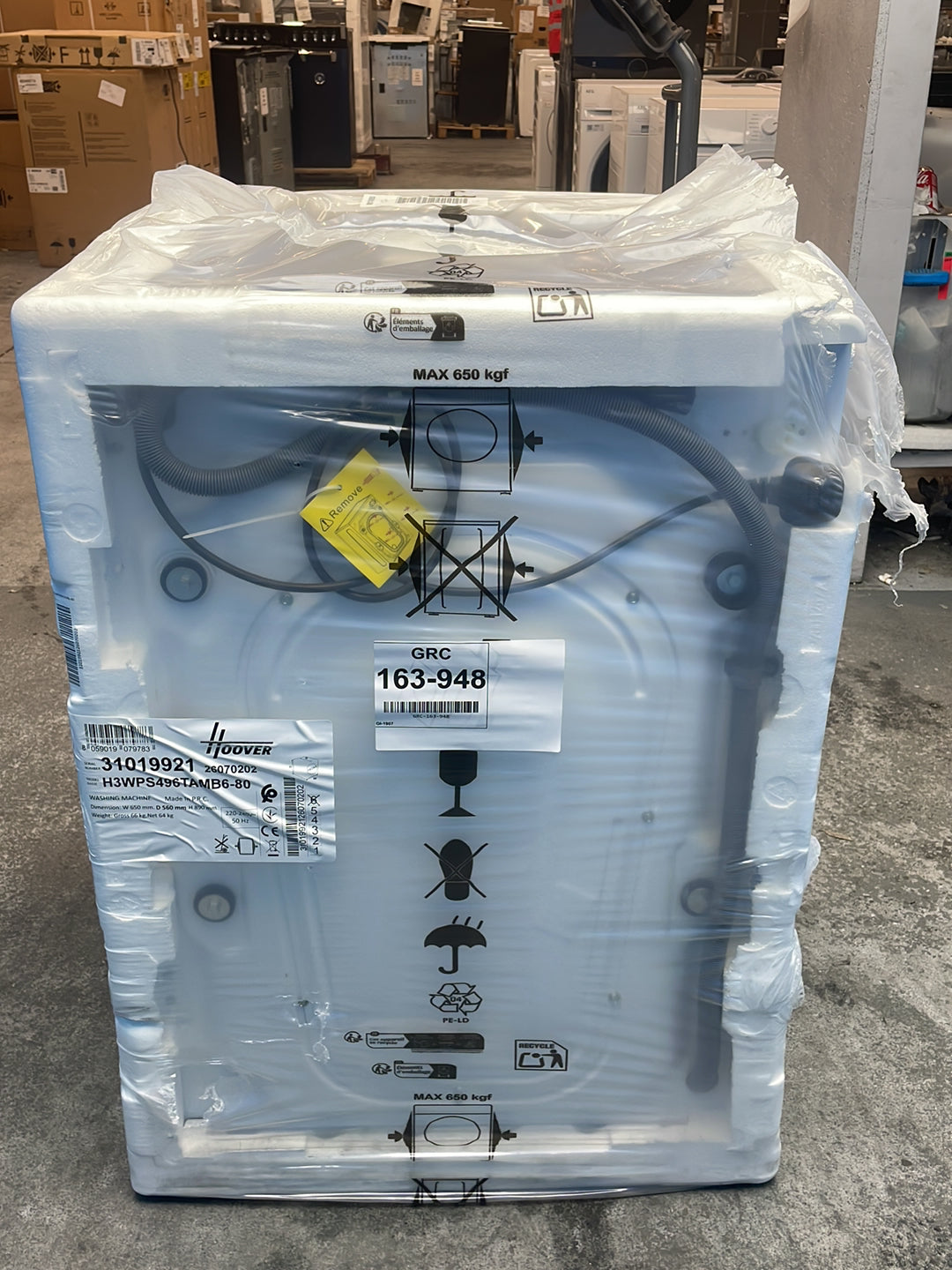 #GRC-163-948 - Hoover H-WASH 350 9kg 1400rpm Washing Machine – Allergy Care Pro, White