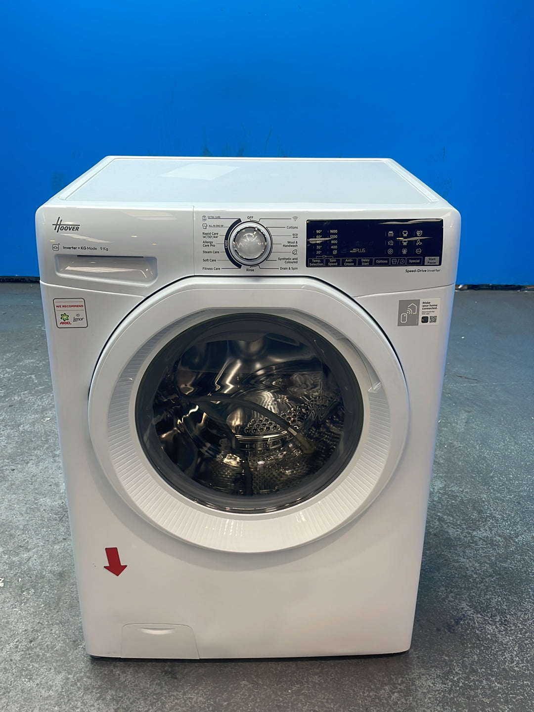 #GRC-164-111 - Hoover H-WASH 350 9kg 1600rpm Washing Machine – Eco-Power Inverter Motor, White