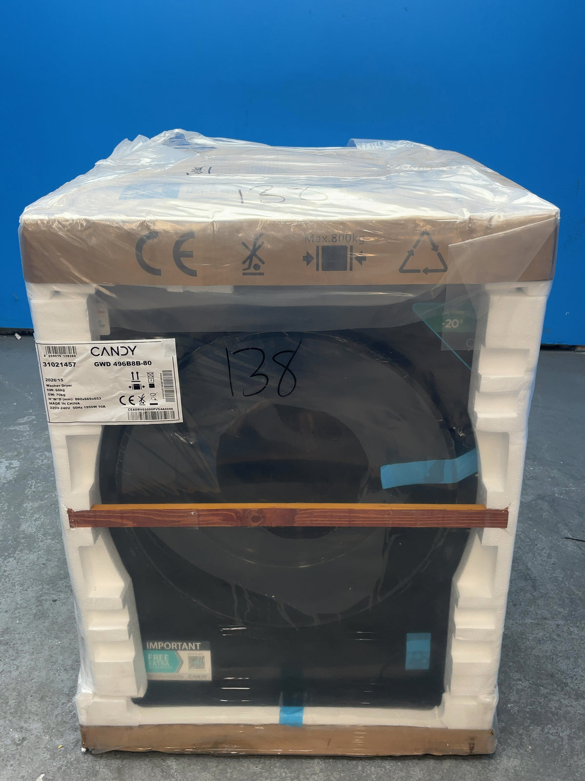 #GRC-164-112 - Candy Quick Pro 9kg Wash 6kg Dry Washer Dryer – 1400rpm, Mix Power System, Black